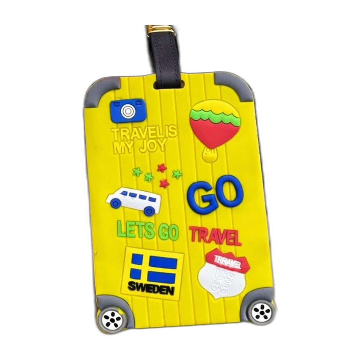 LETS GO TRAVEL IS MY JOY Sarı Çamadan Etiketi