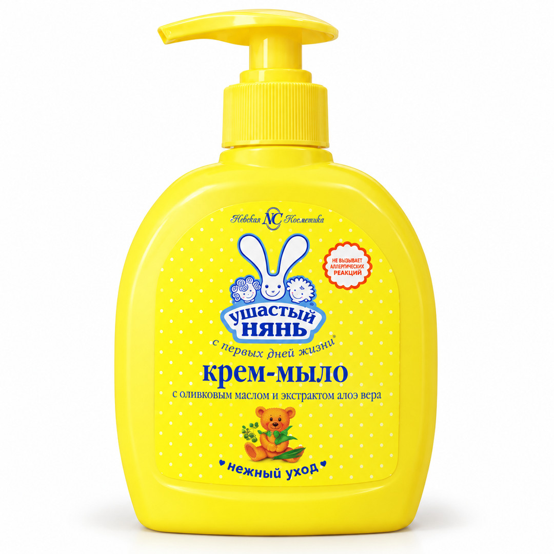Uşaq sabunu Ушастый нянь, Maye, Təmizləyici, Yumşaldıcı, Nəmləndirici, 300 ml