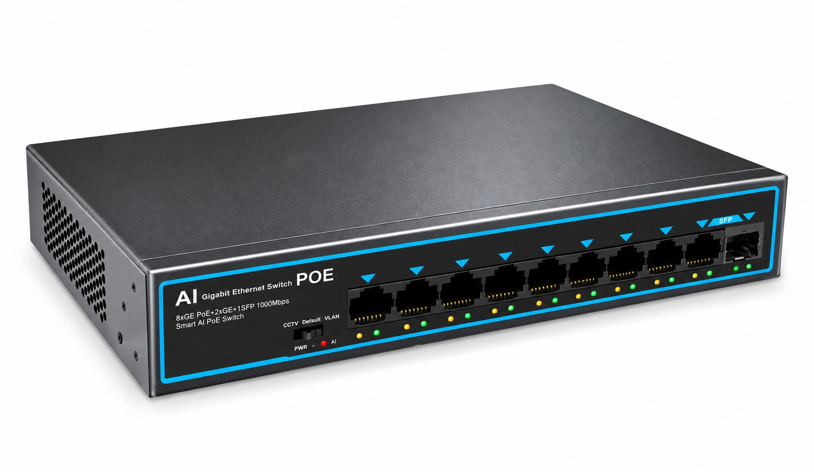 Kommutator Avitel SG10P-X, 20 Gb/san, 11 port, İdarəsiz, 1 SFP portu