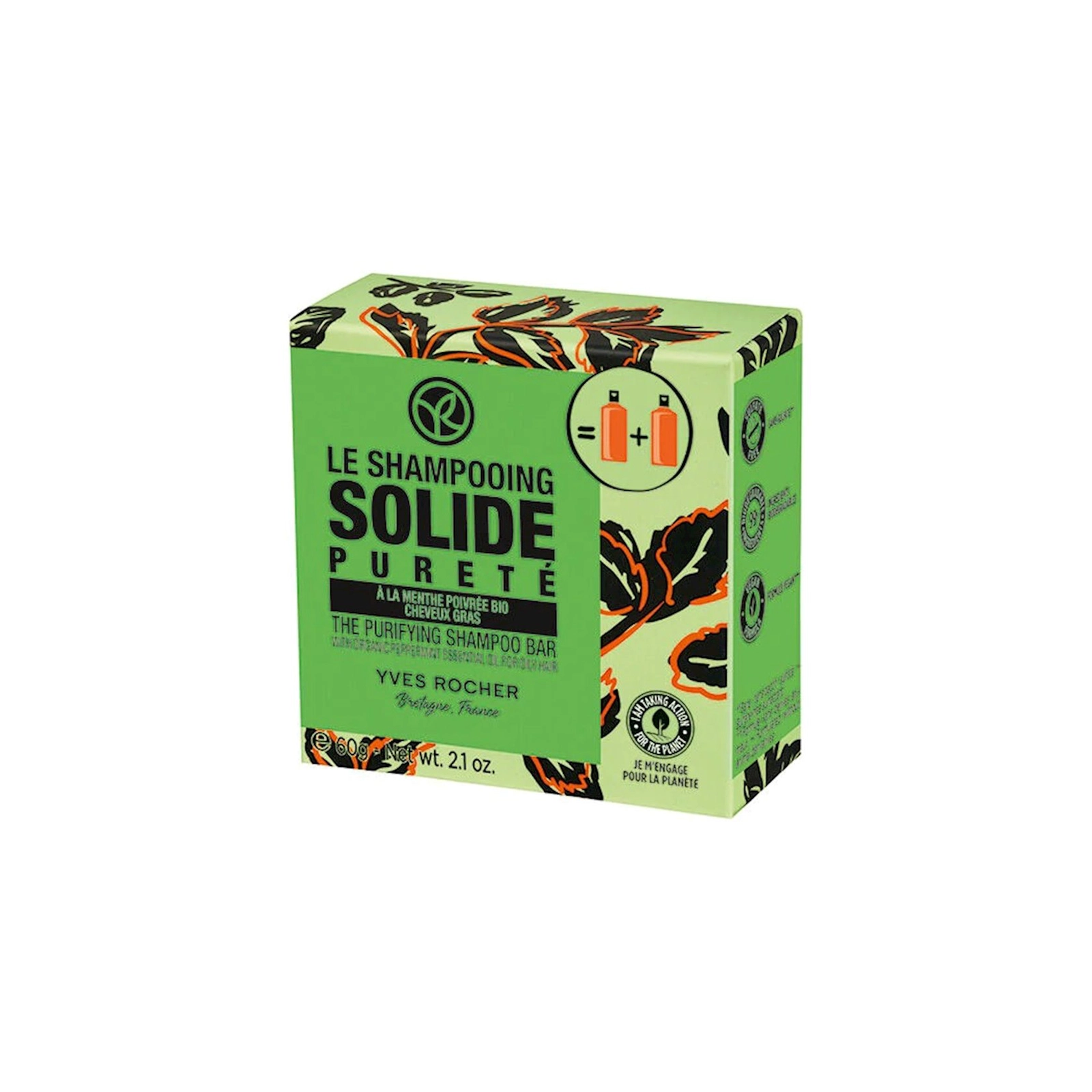 Quru şampun Yves Rocher Solid Shampoo Solide Purity, 60 q