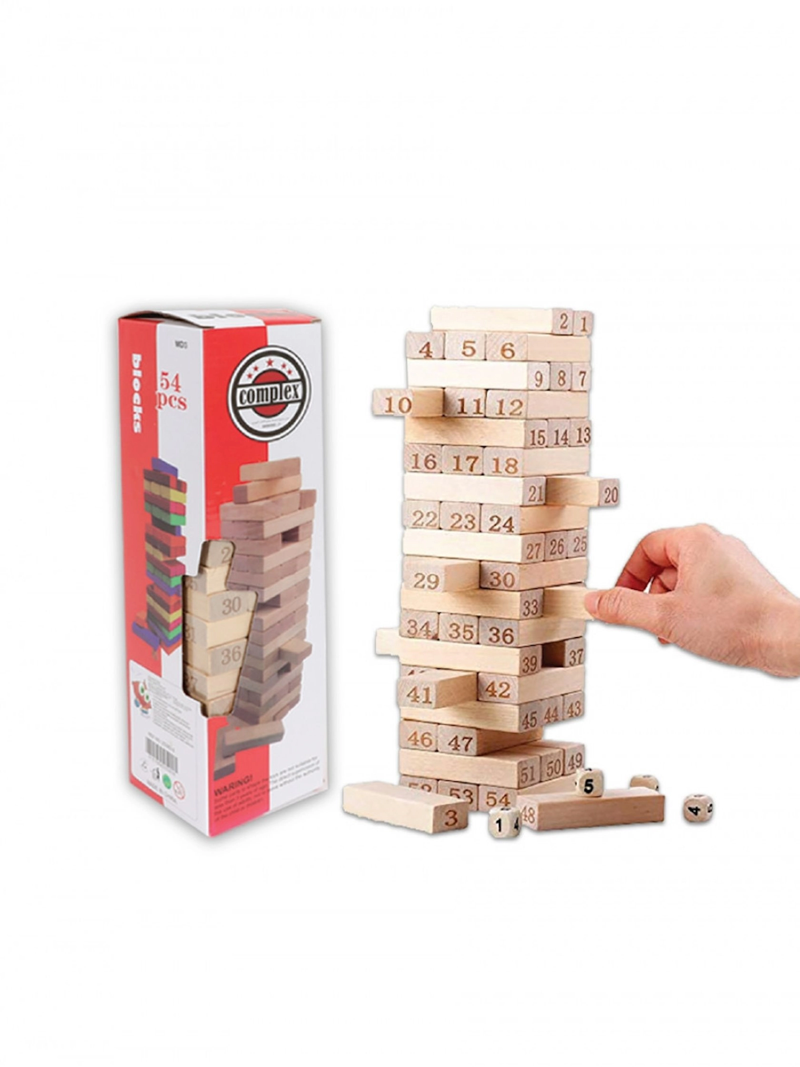Oyun Jenga Blocks, 54 əd.(rəqəmli bloklar)