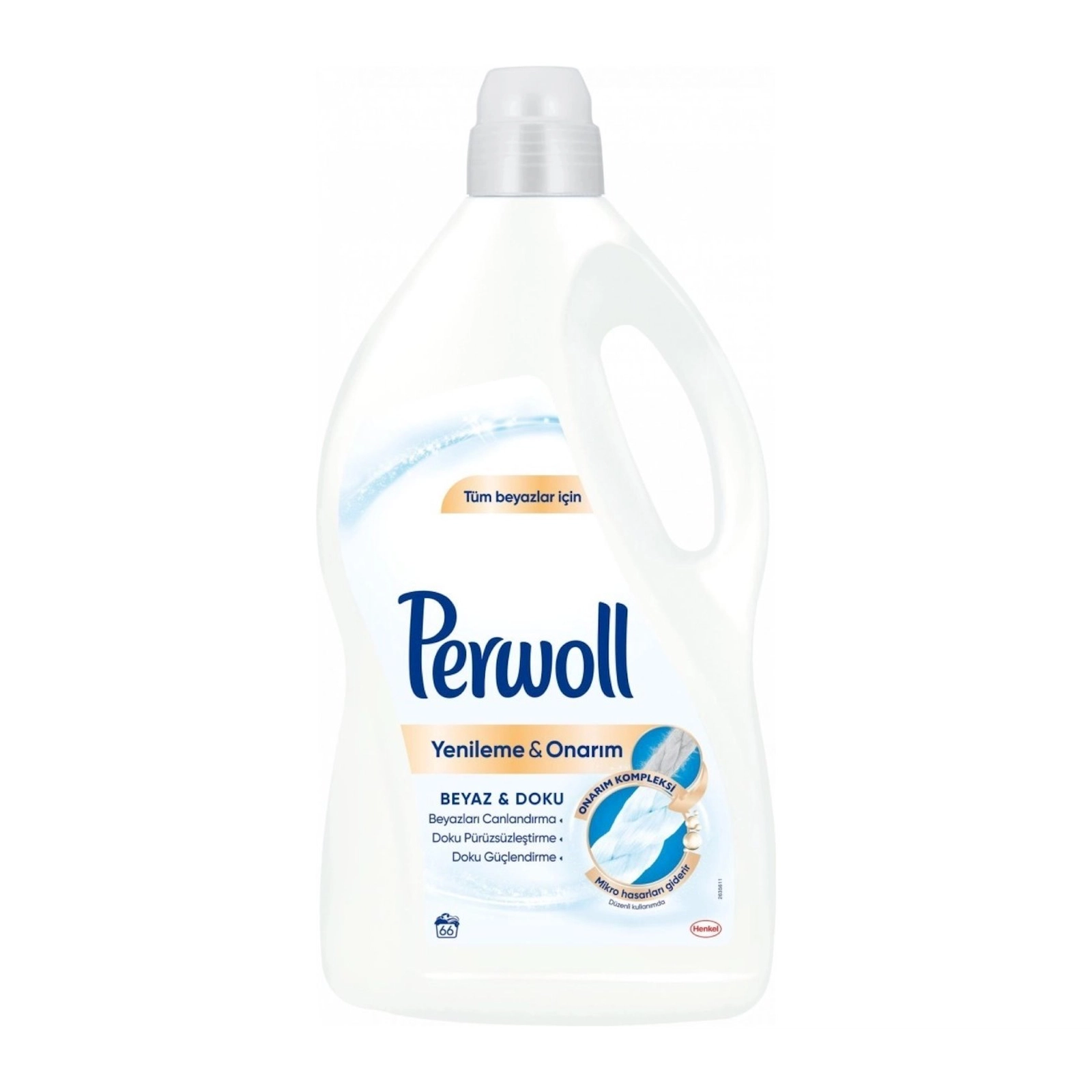 Yuma üçün gel Perwoll Bərpa ağ paltarlar üçün, 4 l, 66 yuma