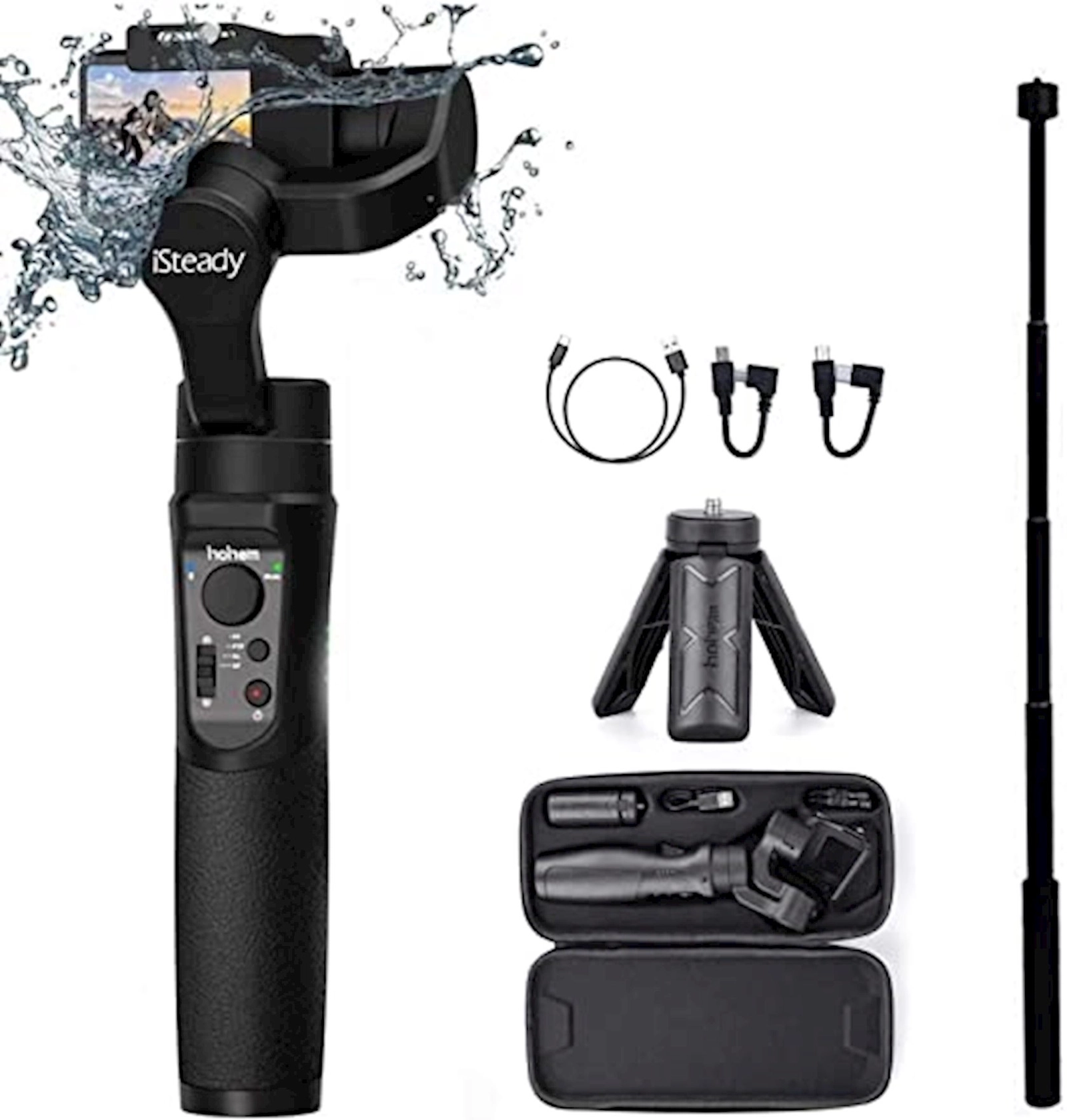 Ekşn kamera üçün stabilizator Hohem iSteady Pro2 Black
