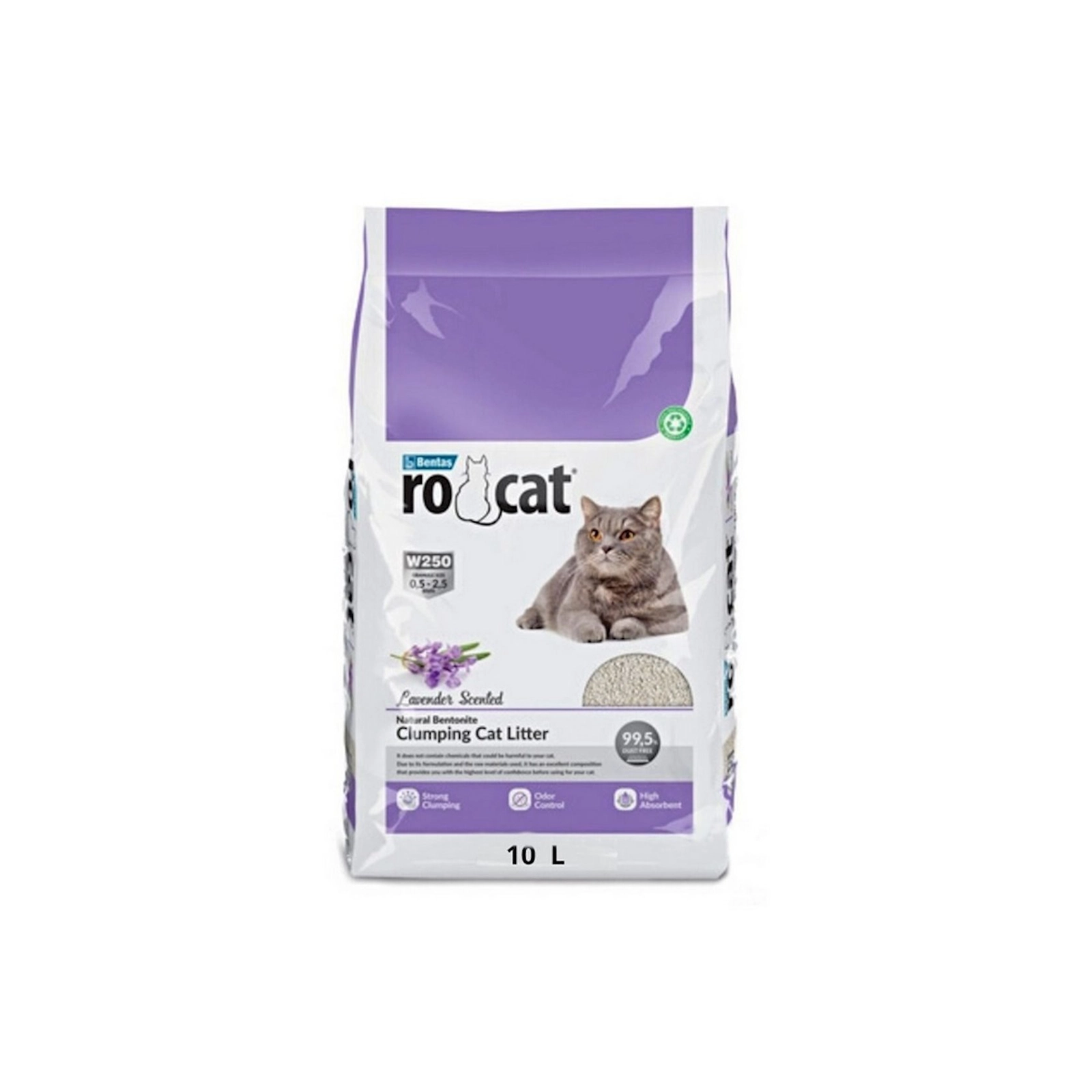 Topalaşan doldurucu Ro Cat Clumping Cat Litter pişiklər üçün, lavanda ətiri ilə, 10 l