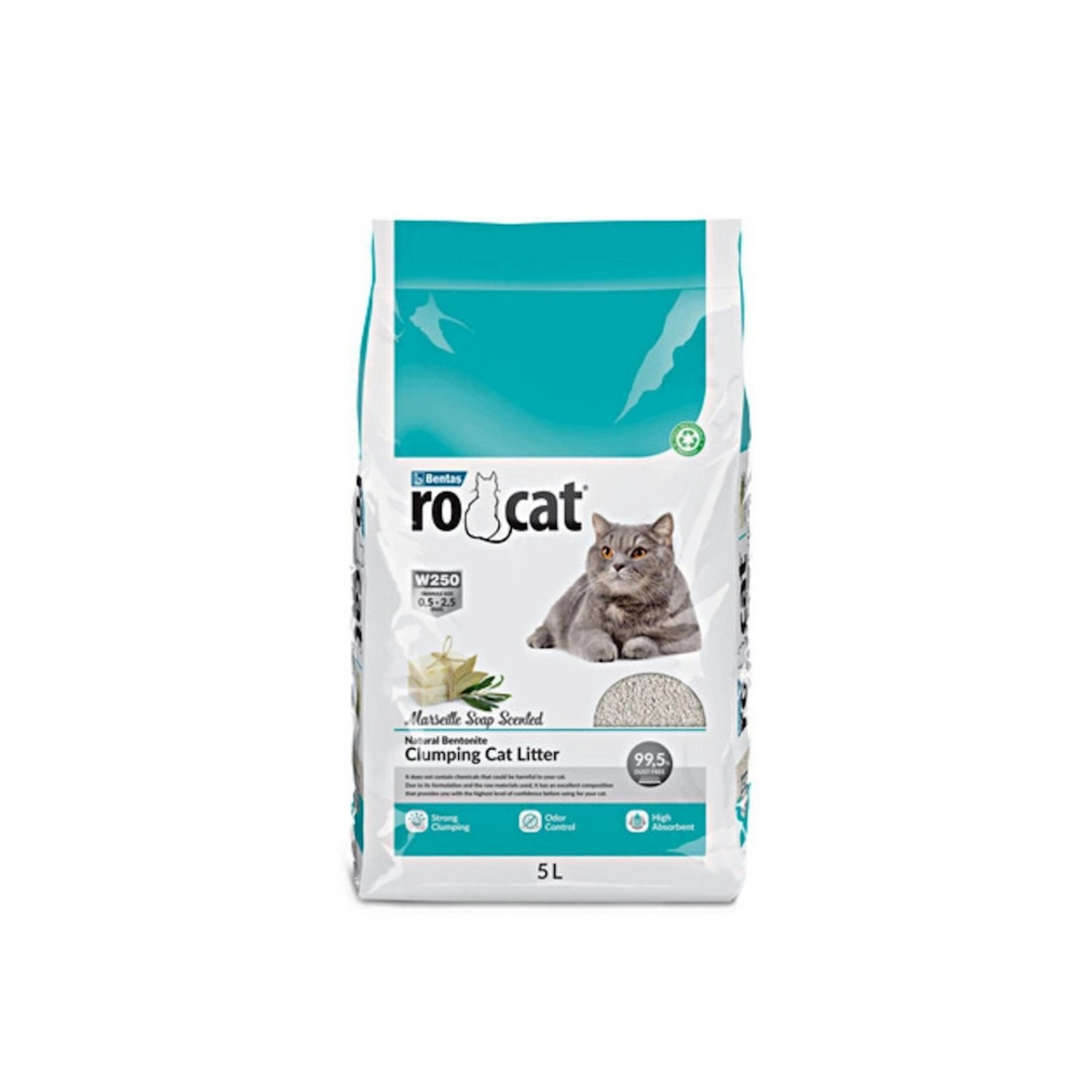 Topalaşan doldurucu Ro Cat Clumping Cat Litter pişiklər üçün, sabun ətiri ilə, 5 l