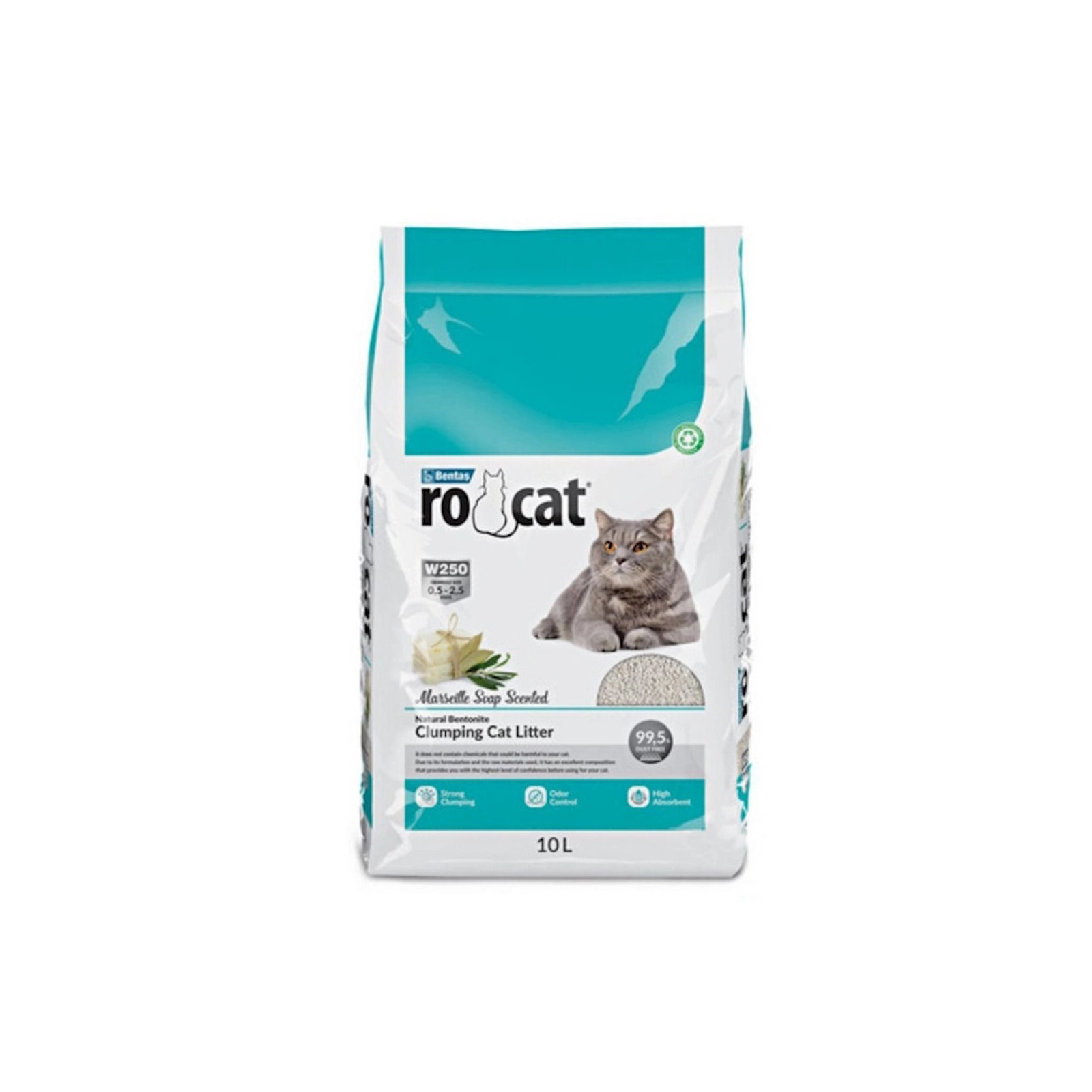 Topalaşan doldurucu Ro Cat Clumping Cat Litter pişiklər üçün, sabun ətiri ilə, 10 l