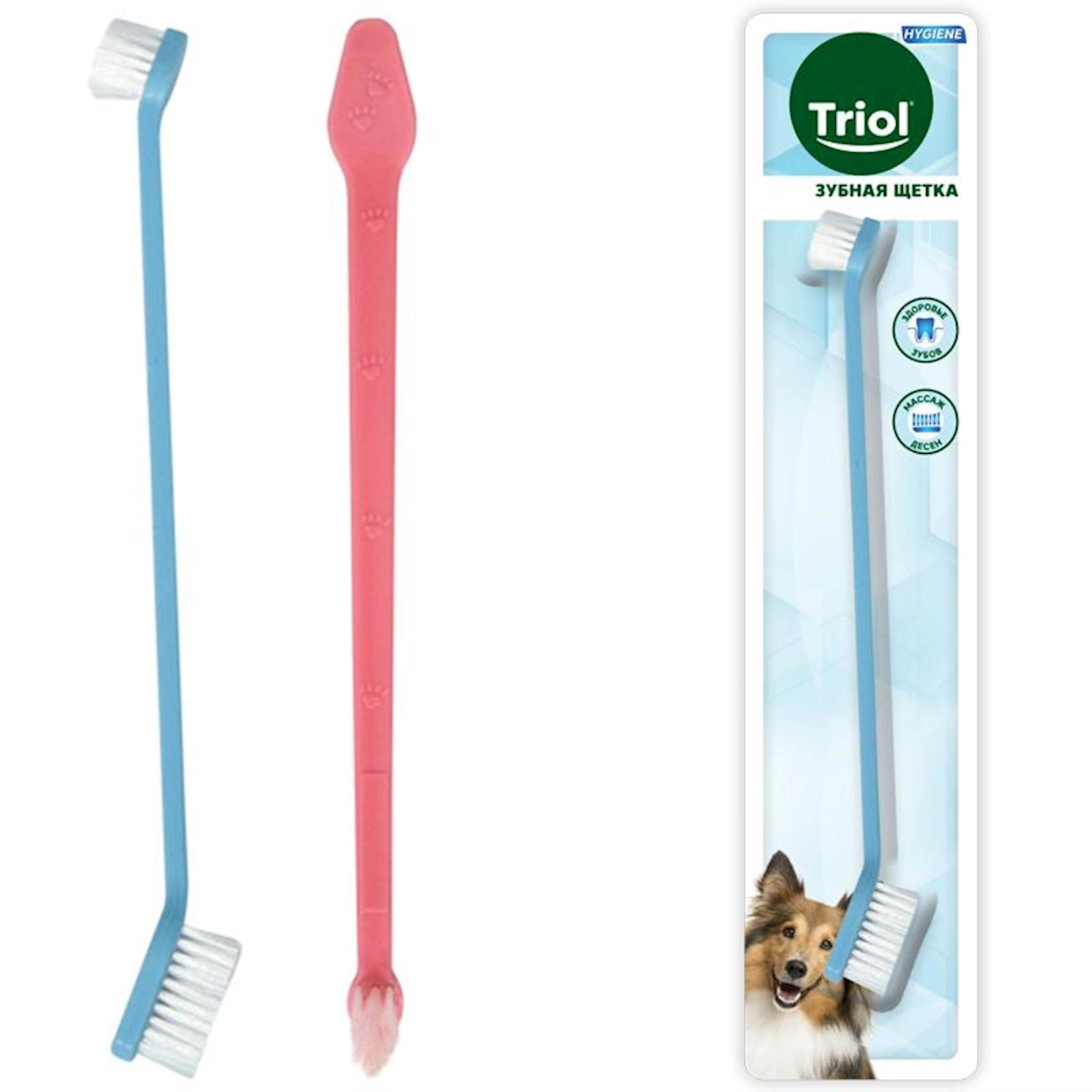 İtlər üçün diş fırçası Triol ikitərəfli, 210 mm, məhsul çeşiddə