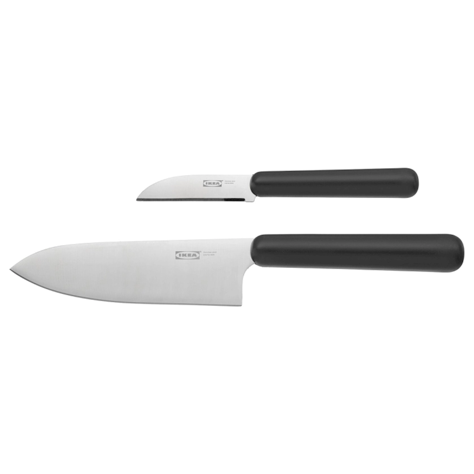 Mətbəx bıçaqları dəsti IKEA Fordubbla, 2 əşya, aşpaz bıçağı, tiyə 14 sm, tərəvəz təmizləmək üçün bıçaq, tiyə 7 sm, paslanmayan polad, boz