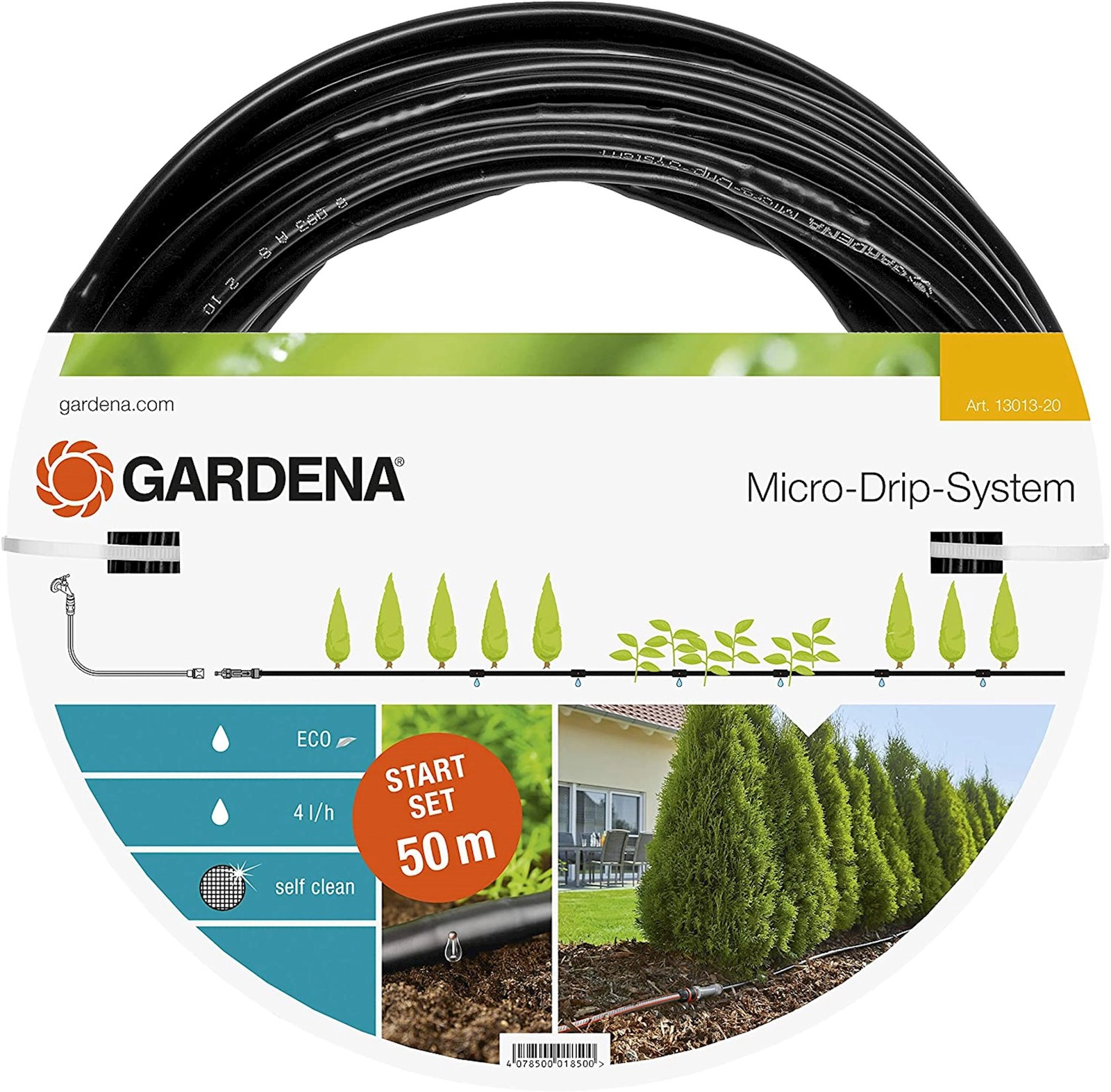 Micro-damcı suvarma dəsti Gardena Micro-Drip-System Start set L 13013-20, diametr 13 mm, 50 m