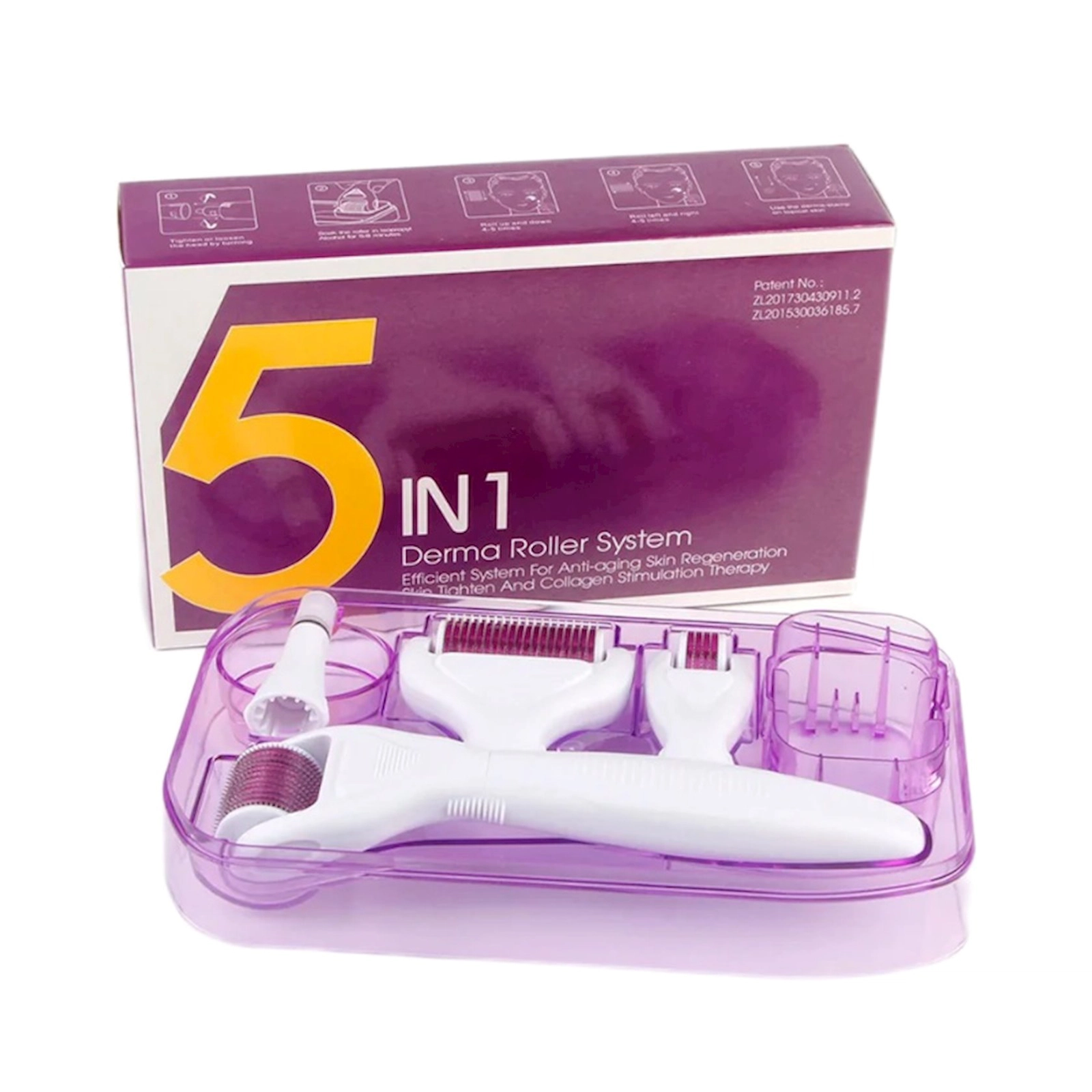 Masajor Derma Roller System 5-1-də üz və bədən üçün, çəhrayı