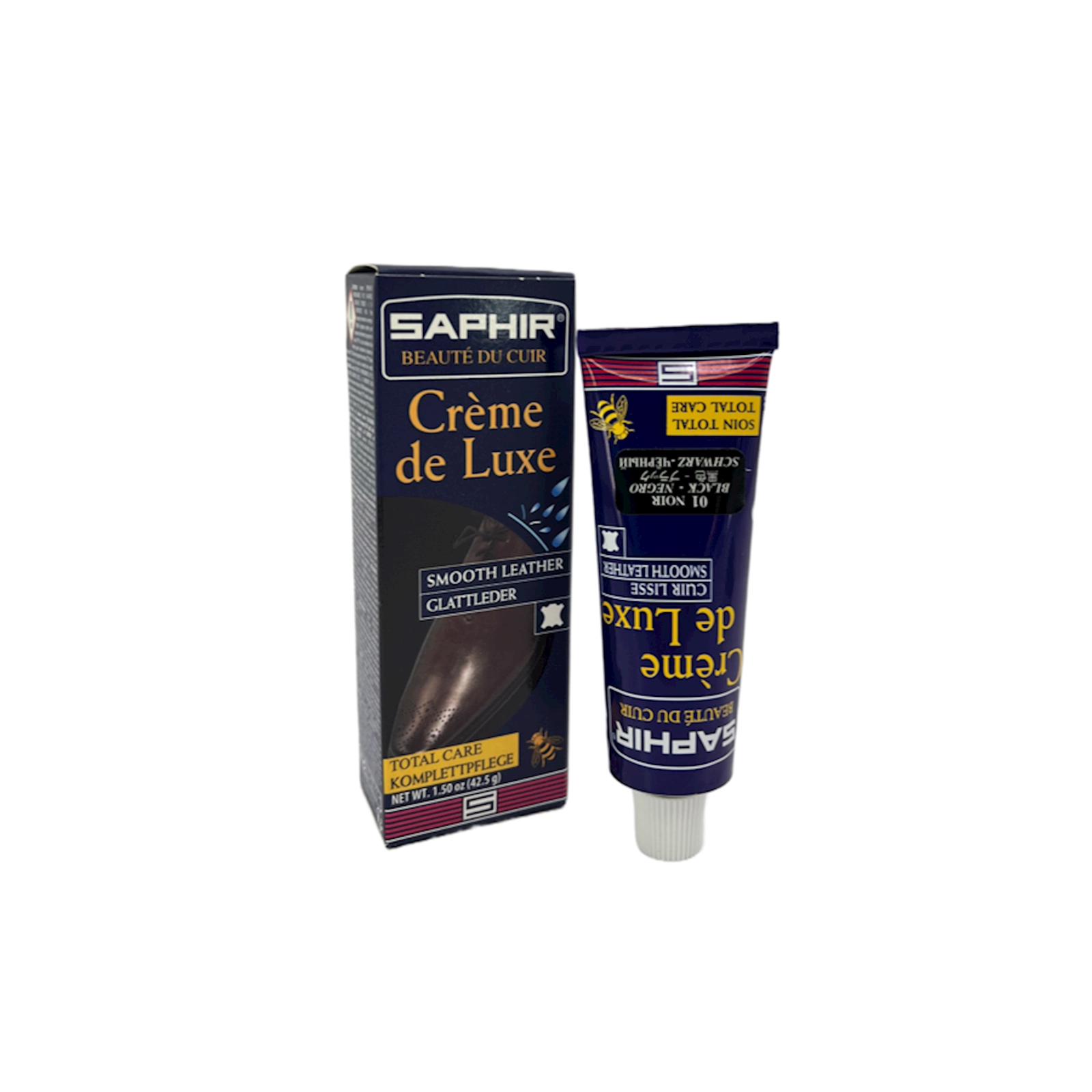 Ayaqqabı üçün təmizləyici Saphir Crème De Luxe Black, 75 ml