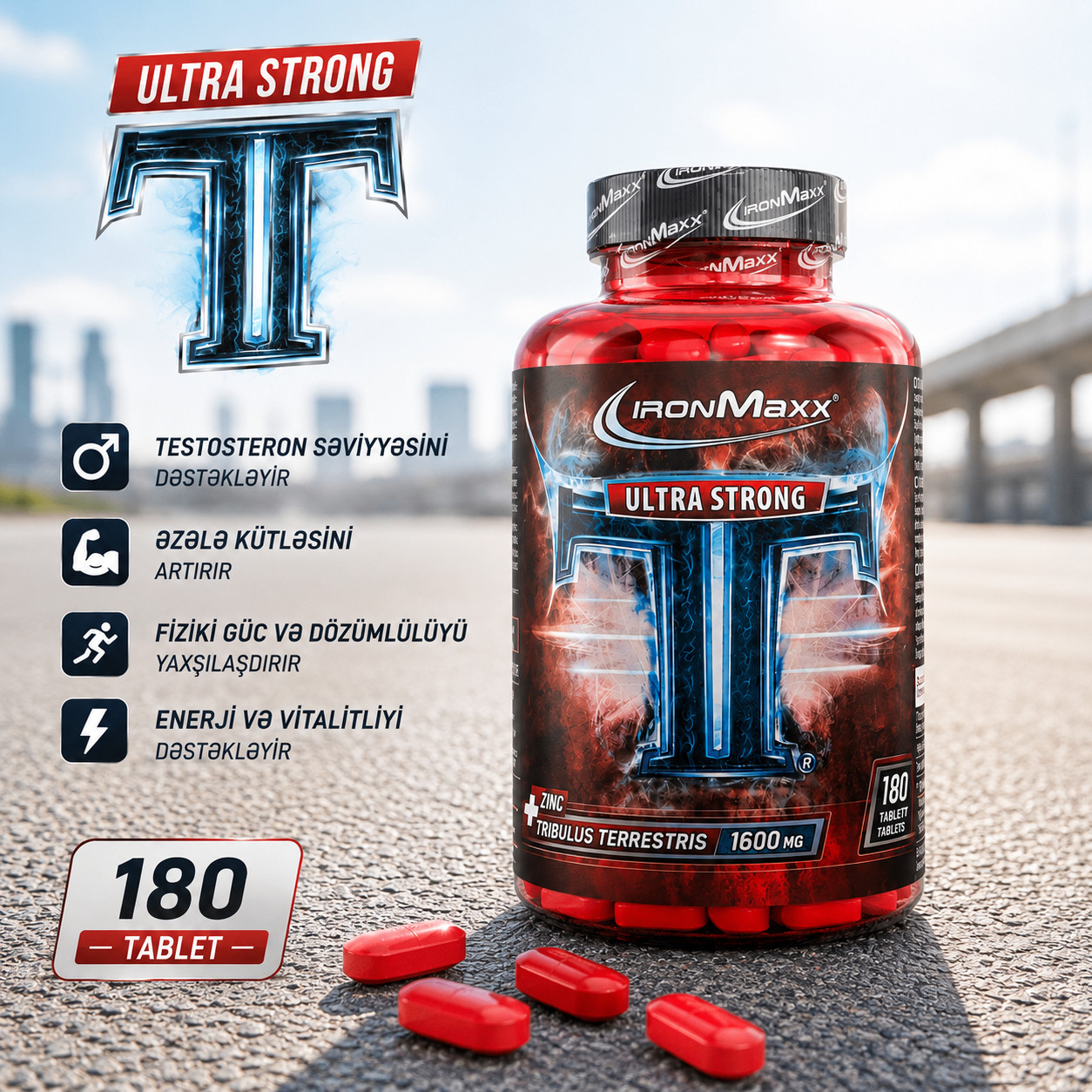 Tribulus IronMaxx TT Ultra Strong, 180 həb