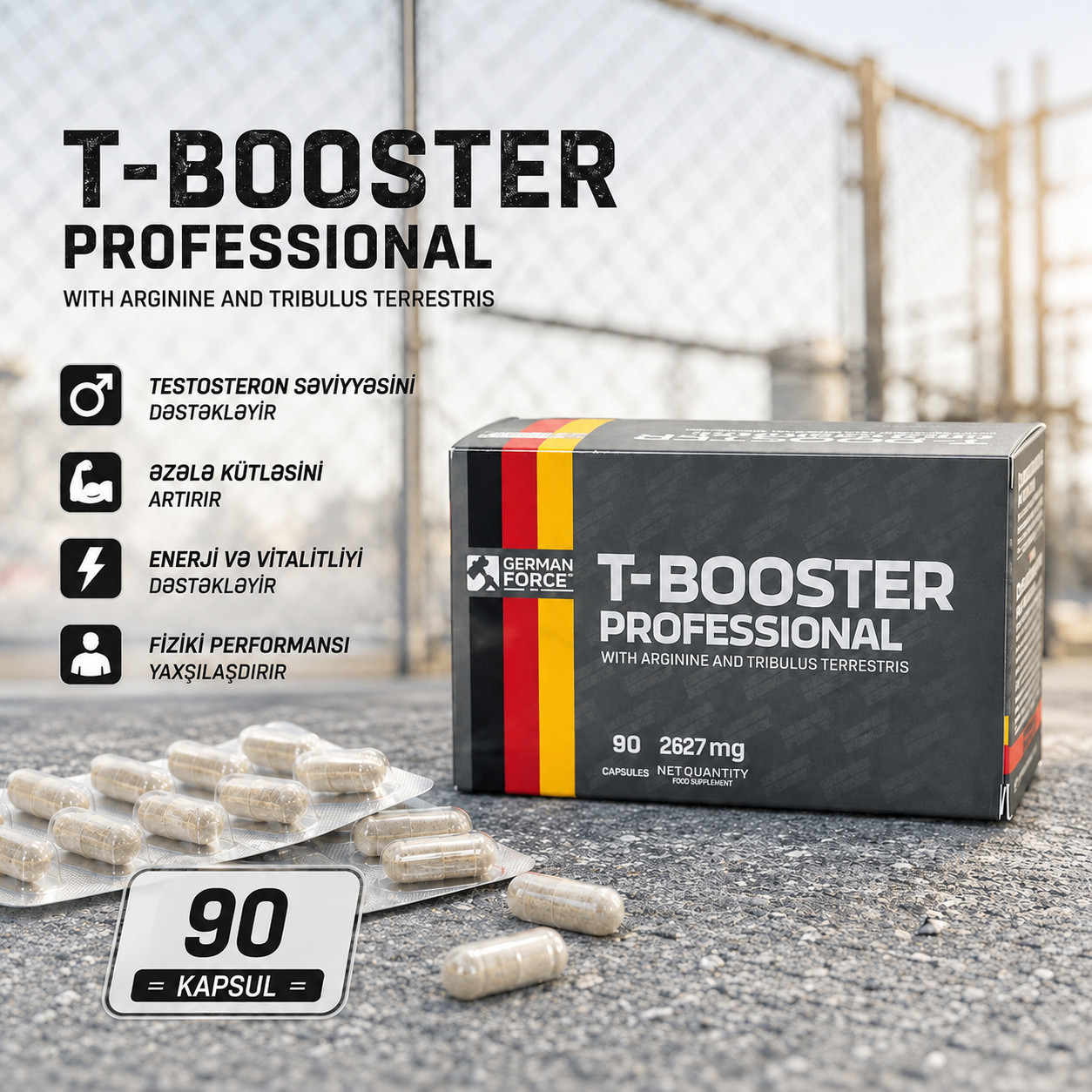 Tribulus IronMaxx T-booster Pro, 90 kapsul