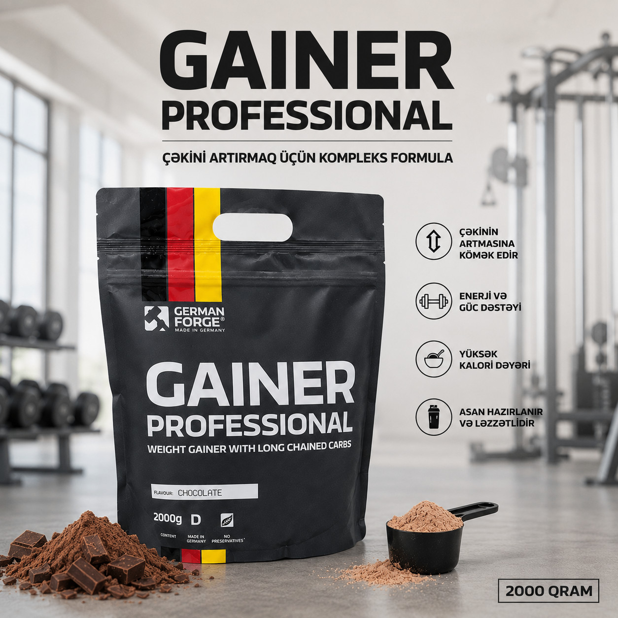 Qeyner IronMaxx Gainer Professional Chocolate, 2 kq