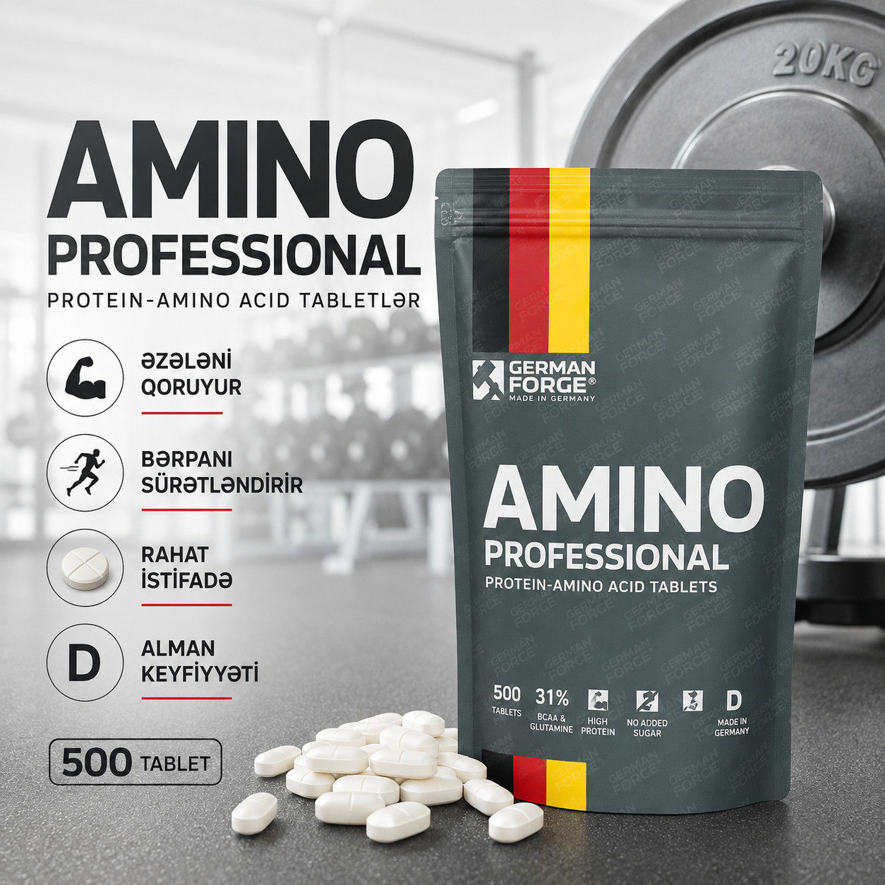 Aminturşu German Forge Amino Professional 500 həb