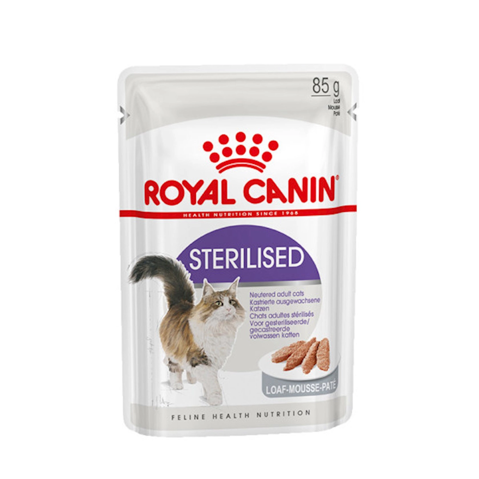 Nəm yem Royal Canin Sterilised in Loaf Wet Cat Food yetkin sterilizasiya edilmiş pişiklər üçün, 85 q