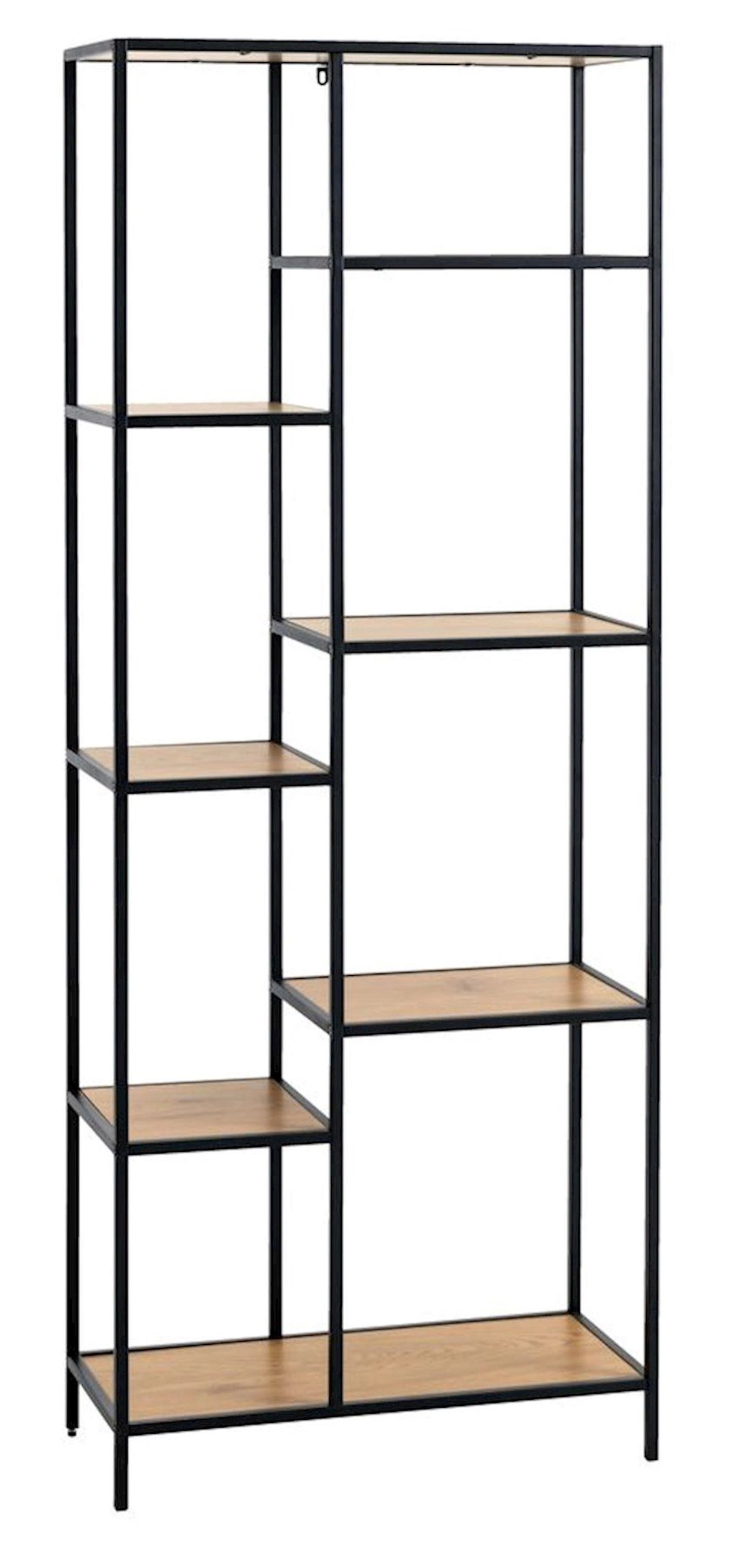 Stellaj JYSK Trappedal 7 rəf, 70x30x178 sm, qəhvəyi/qara