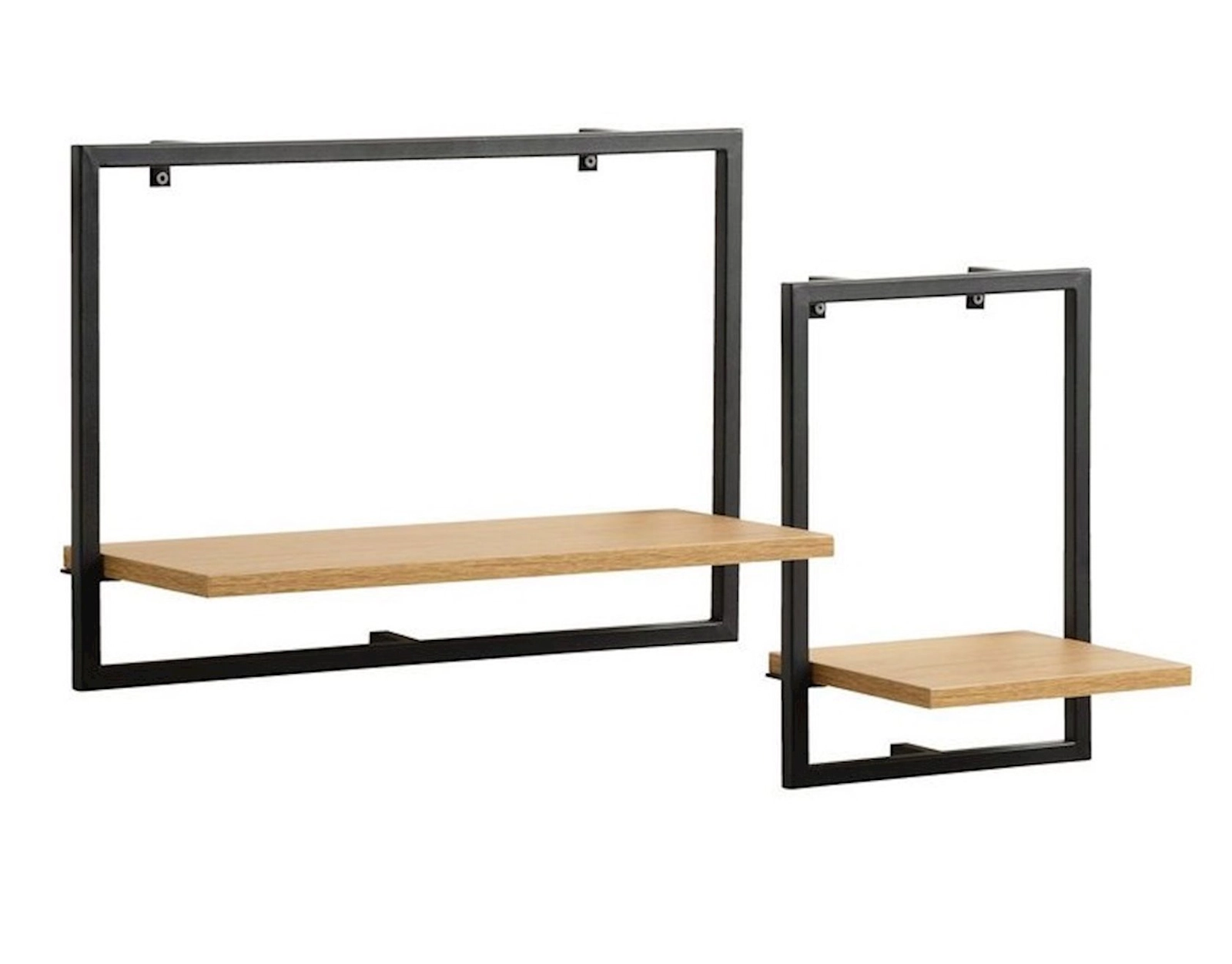Rəf dəsti JYSK Trappedal, 2 əd, 50/25x35x20 sm, MDF/melamin/metal, qara
