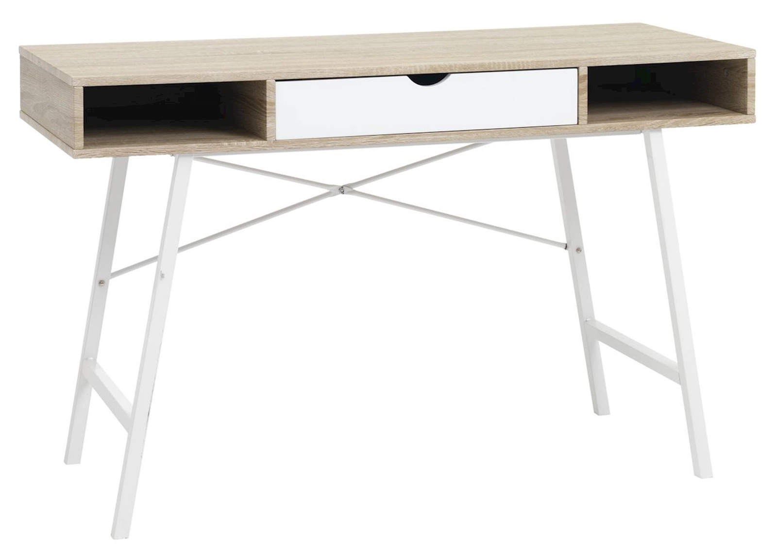 Yazı masası JYSK Abbetved 48x120x76 sm, ağ/bej