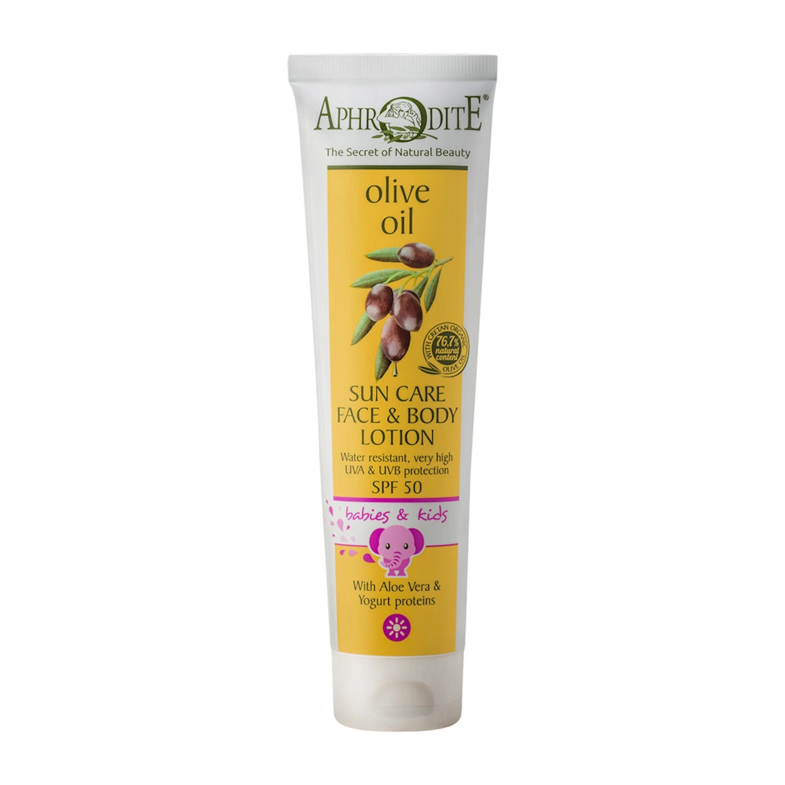Uşaq üçün günəşdən qoruyucu vasitə Aphrodite Olive Oil Sun Care SPF50 Face & Body Lotion 150 ml