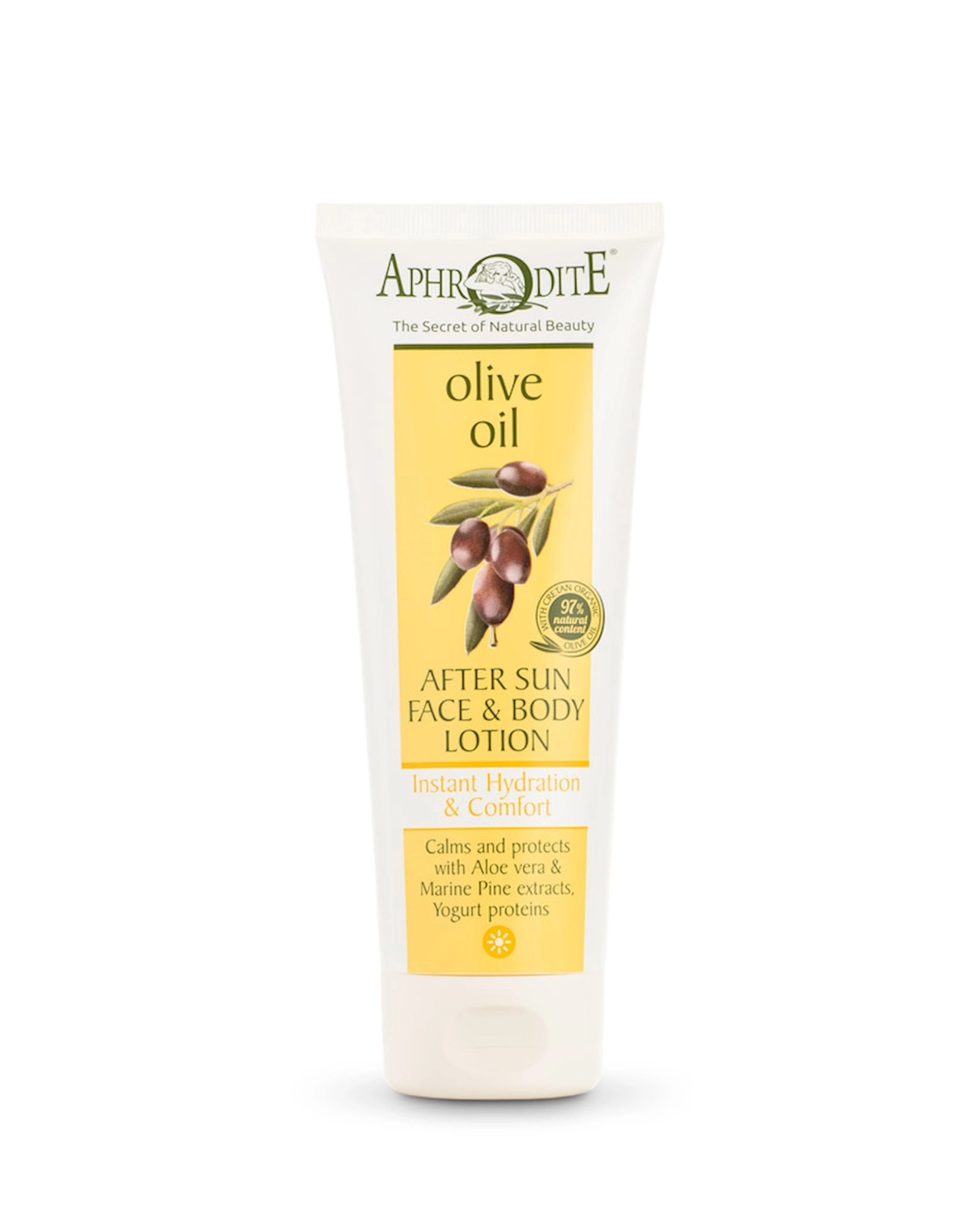 Qaralma sonrası sakitləşdirici losyon Aphrodite Olive Oil After Sun Lotion 200 ml
