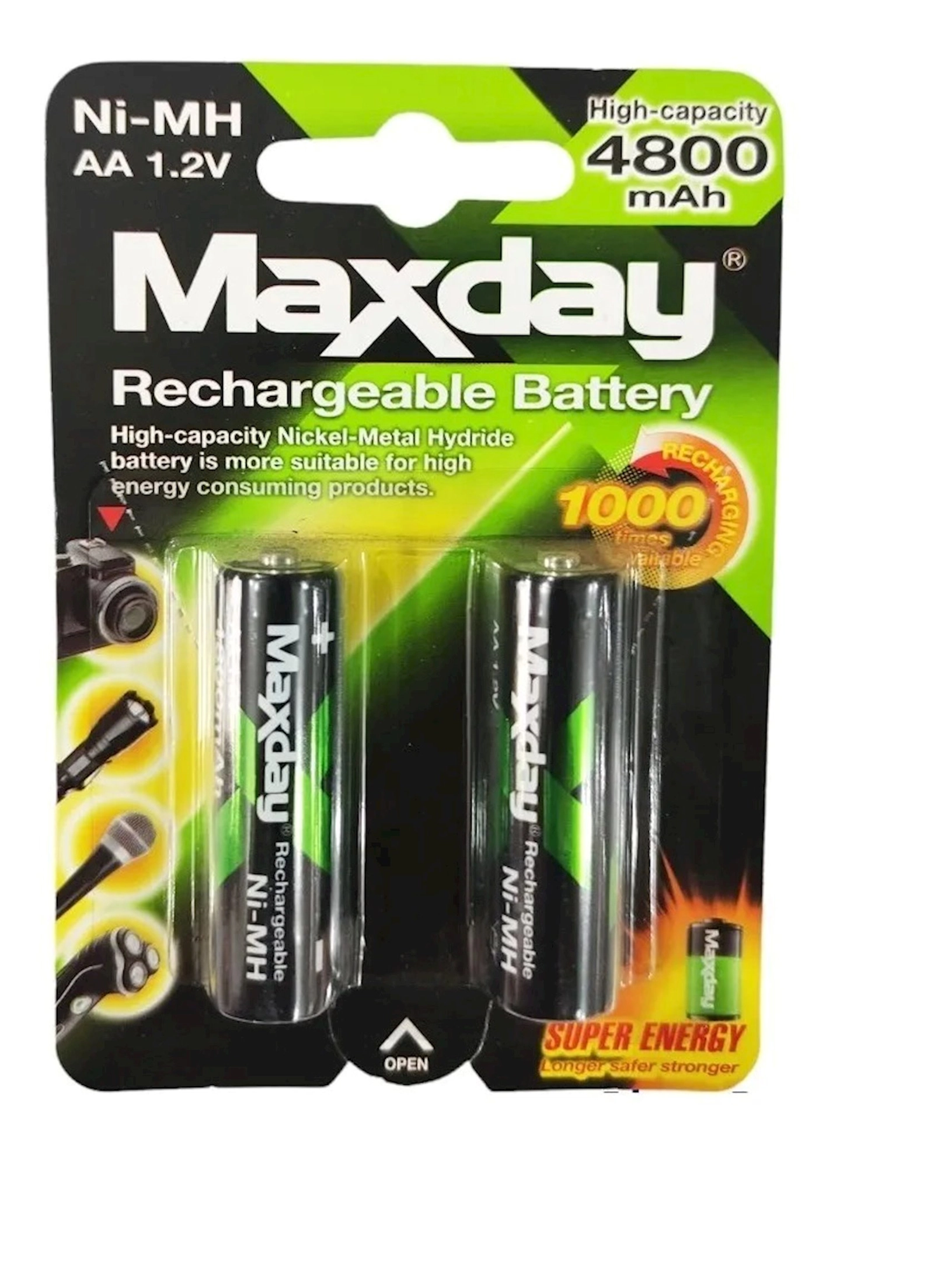 Batareyalar Maxday Rechargeable AA 1.2V
