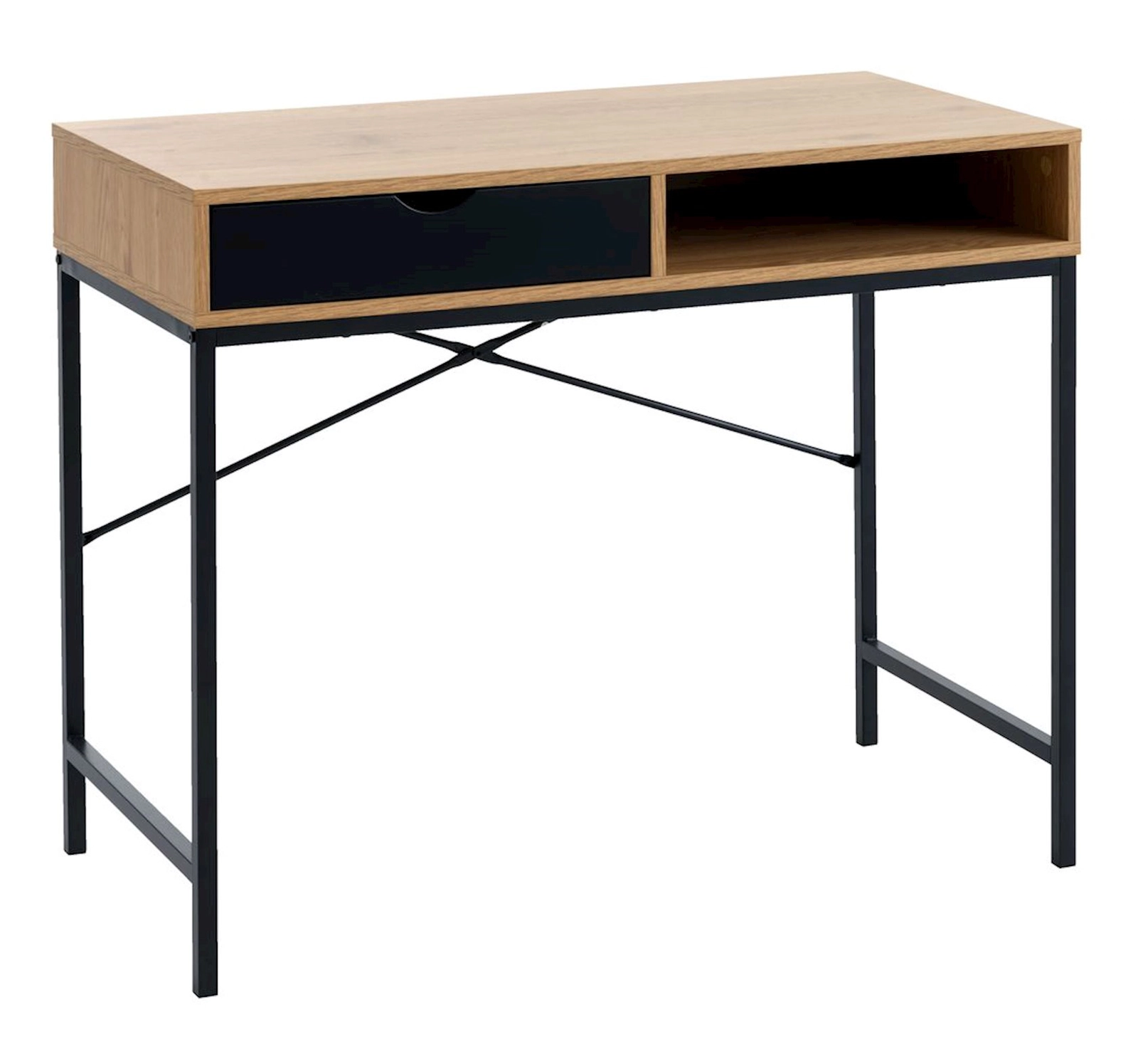Yazı masası JYSK Trappedal 48x95x76 sm, qara/bej