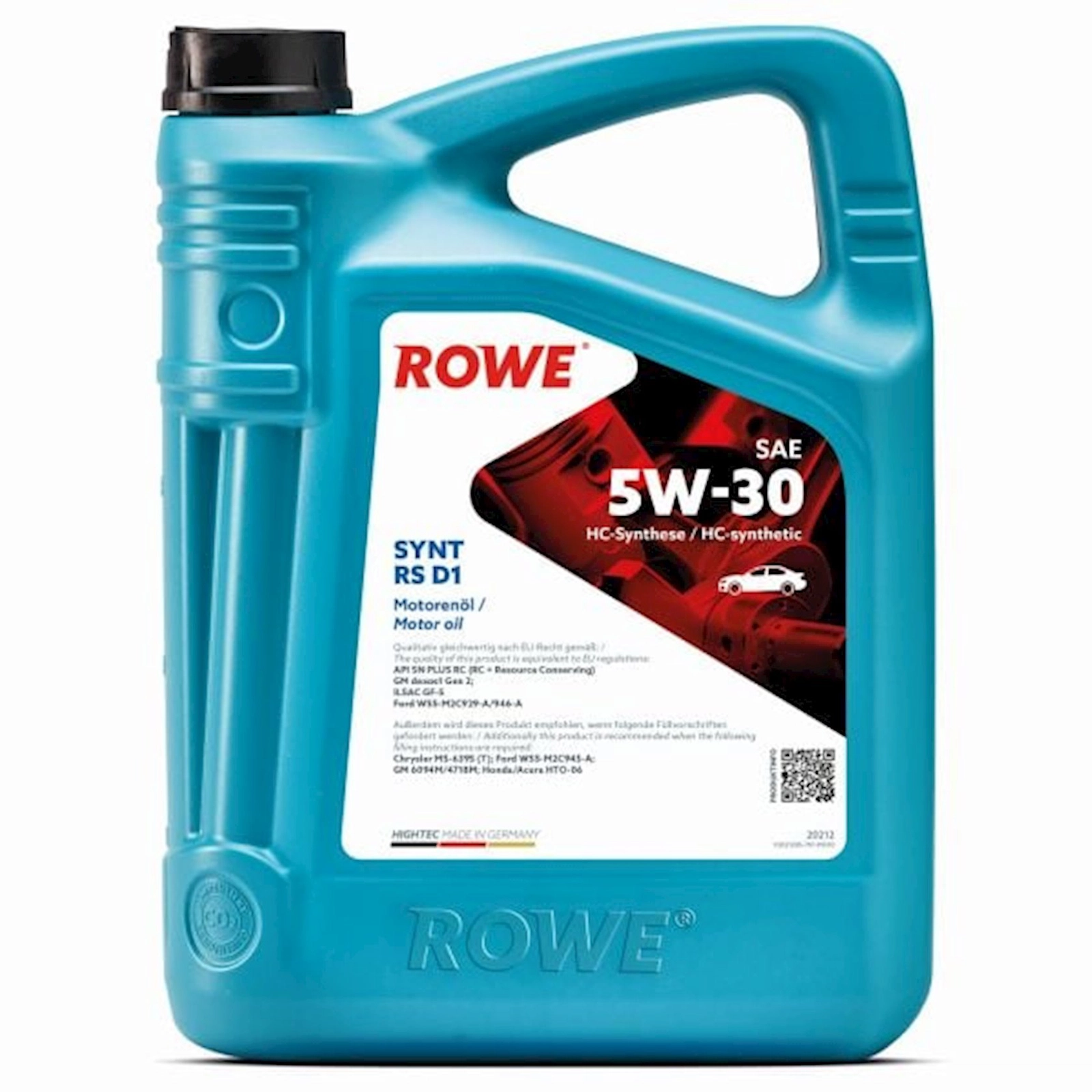 Mühərrik yağı Rowe Hightec Synt RS D1 SAE 5W-30, 5 l