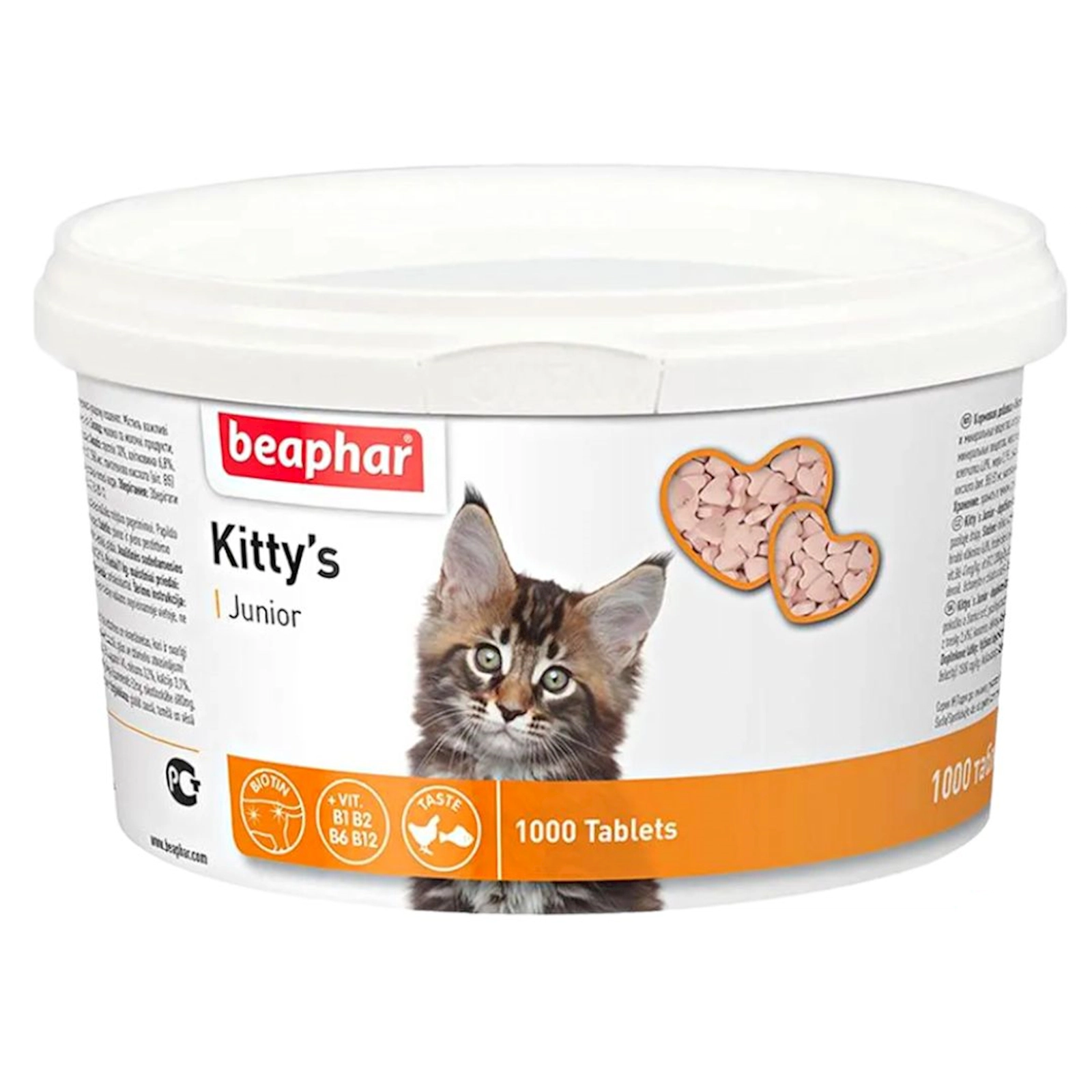 Qida əlavəsi Beaphar Kitty's Junior, pişiciklər üçün biotin ilə, 5 əd.