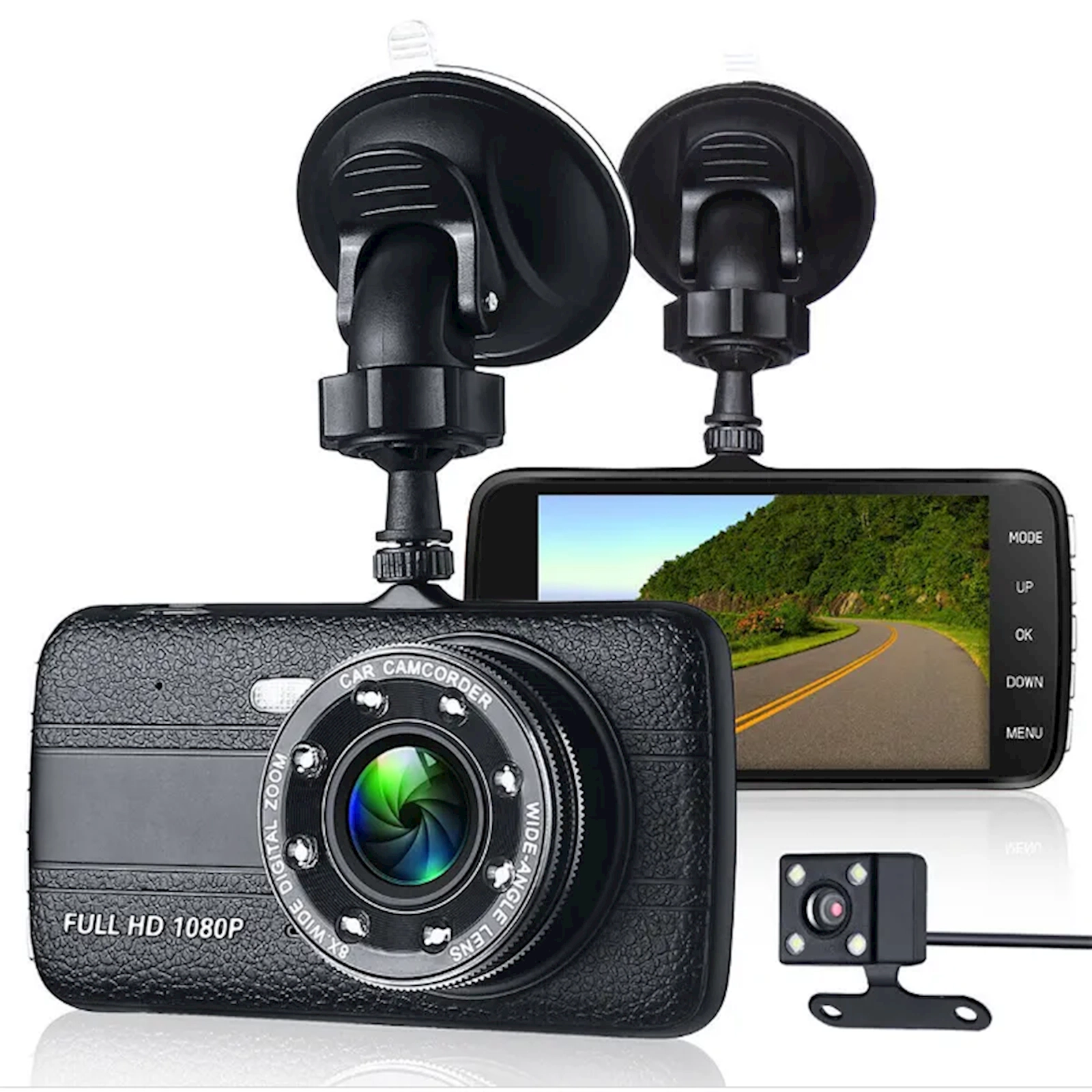Videoqeydiyyatçı Car DVR Dual Dash Cam, Black