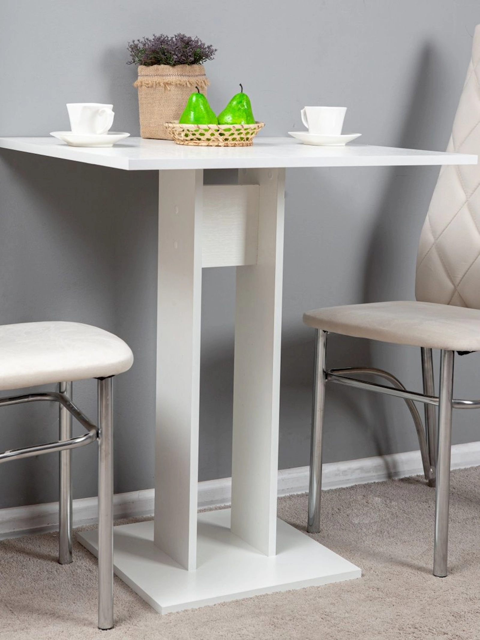 Nahar masası Letta, ağ, LDSP, 65x65x78 sm