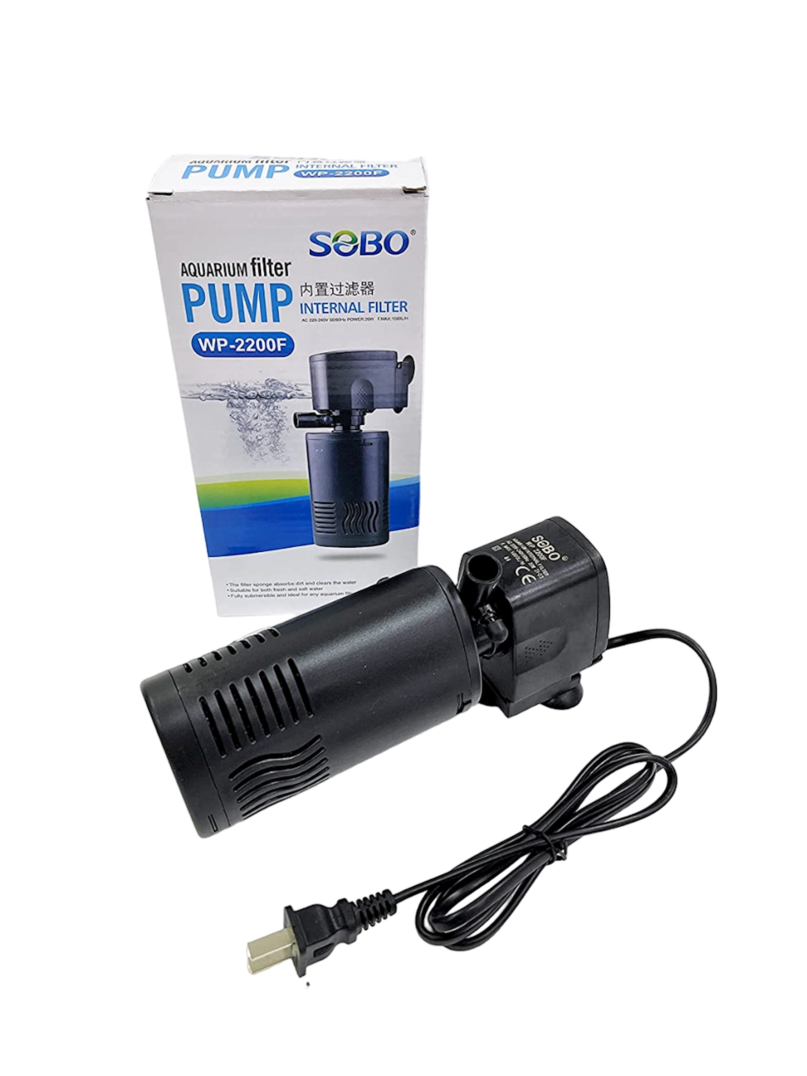 Akvarium üçün daxili filtr Sobo Aquarium Filter Pump WP-2200 F