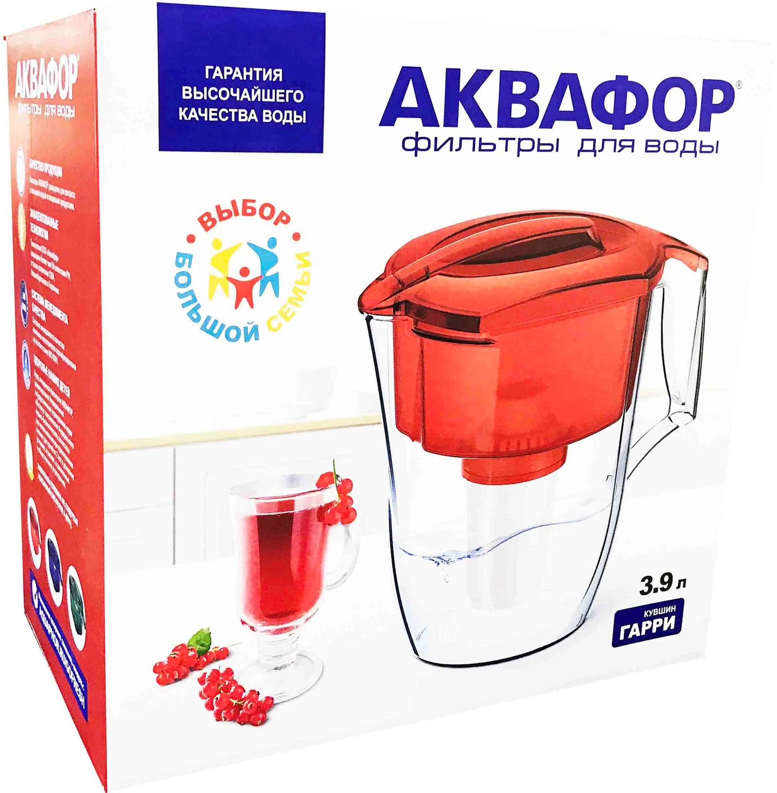 Filtrli səhəng Akvafor Garry, 3.9 l, qırmızı