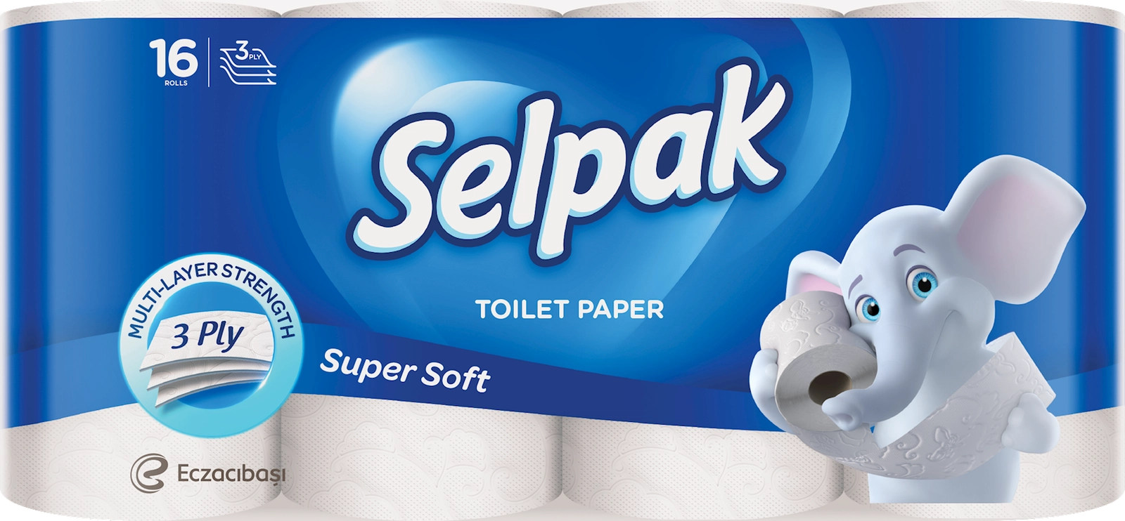 Tualet kağızı Selpak Super Soft, 3 qat, 16 rulon
