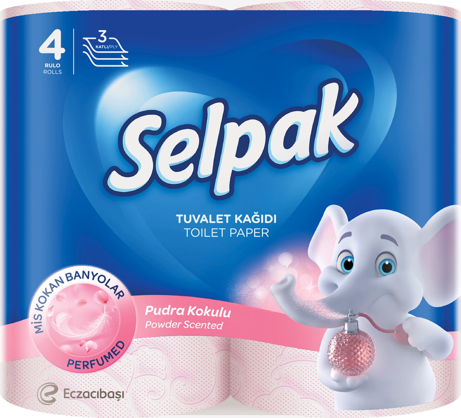 Tualet kağızı Selpak Perfumed, 3 qat, 4 rulon