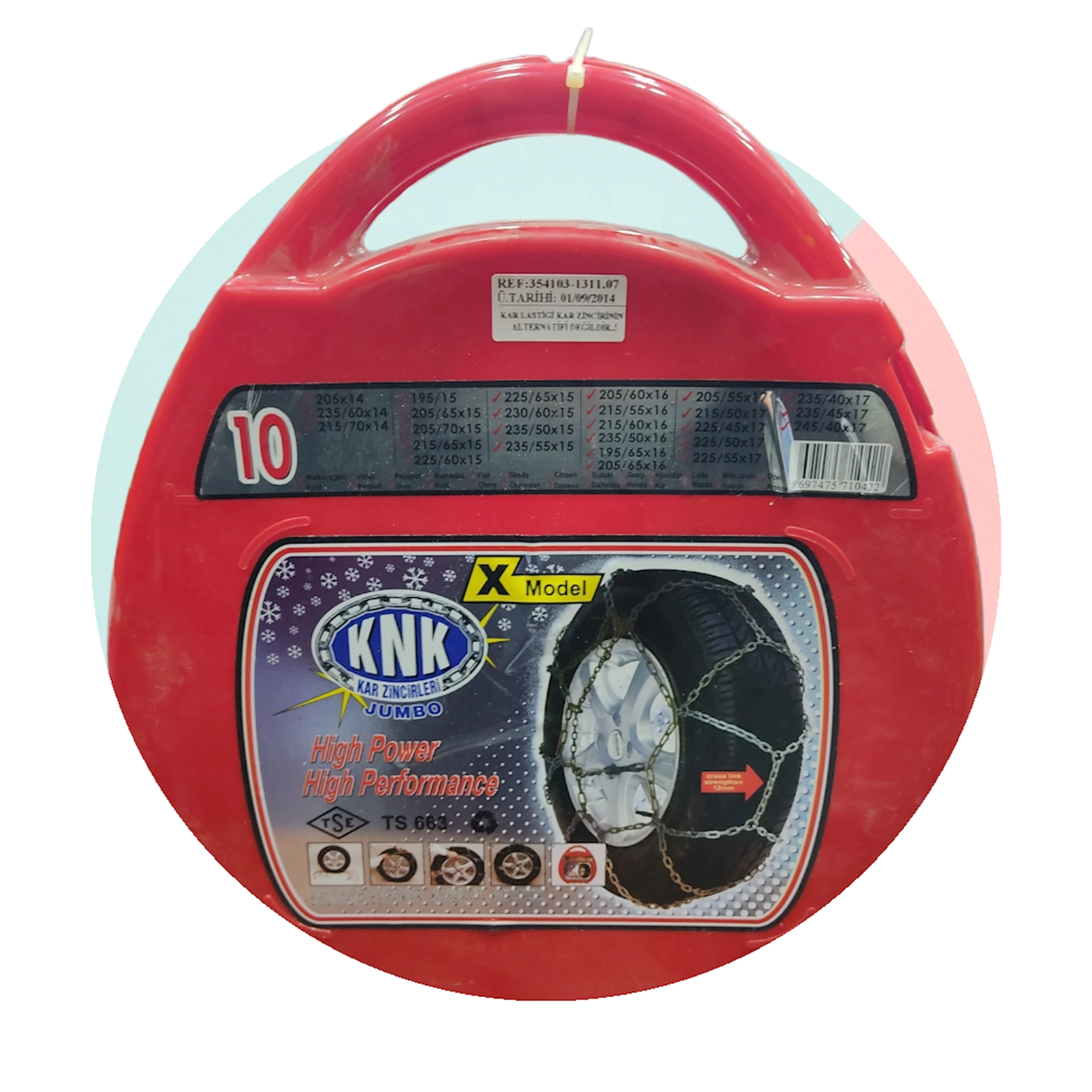 Təkərlər üçün zəncirlər KNK X Model 10, ölçü 265/75х15