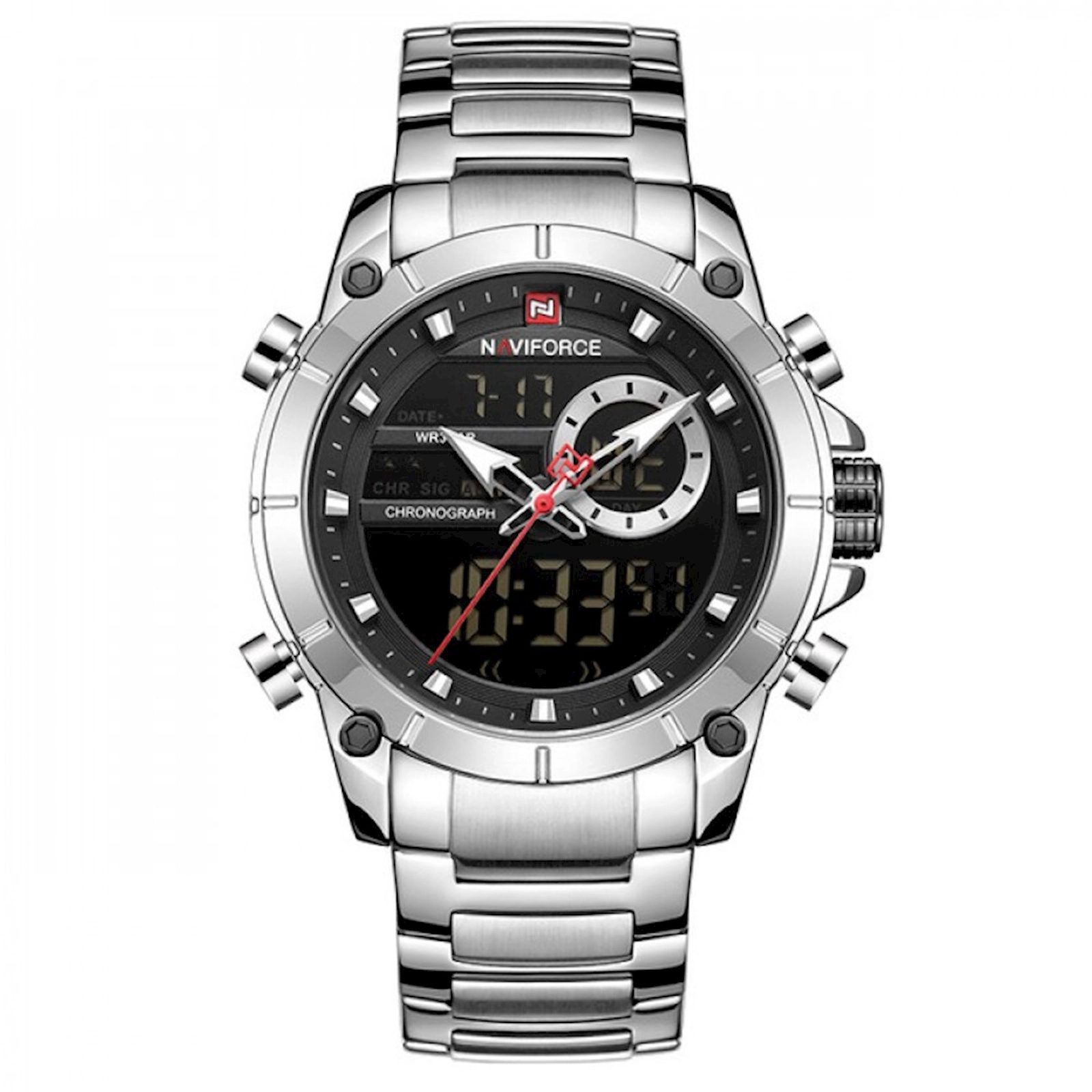 Kişi qol saatı Naviforce 9163 Silver Black