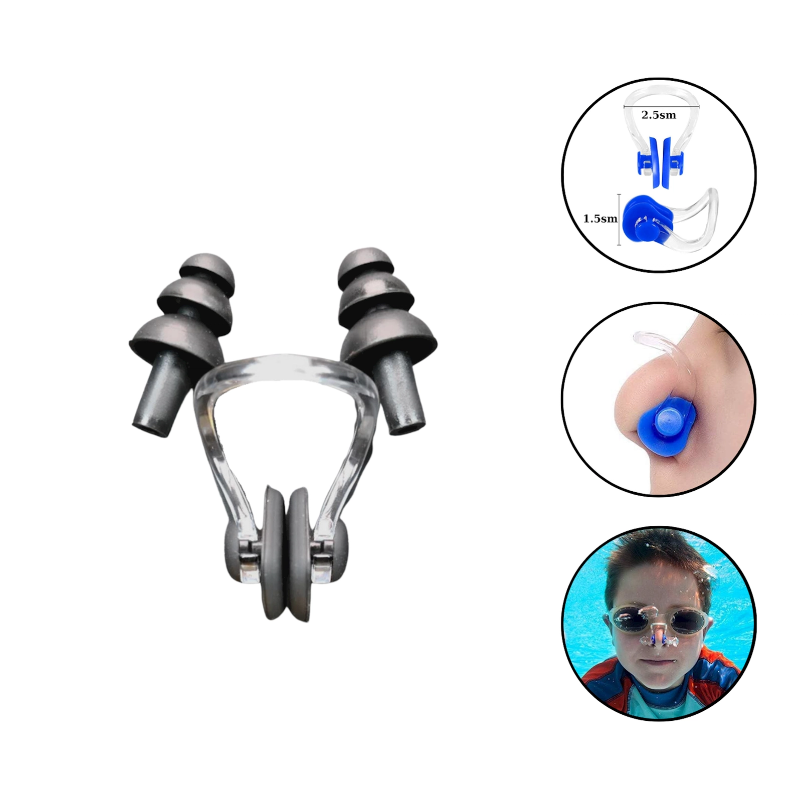 Üzgüçülük üçün qulaq və burun tıxacı dəsti Speedo 1537, qara