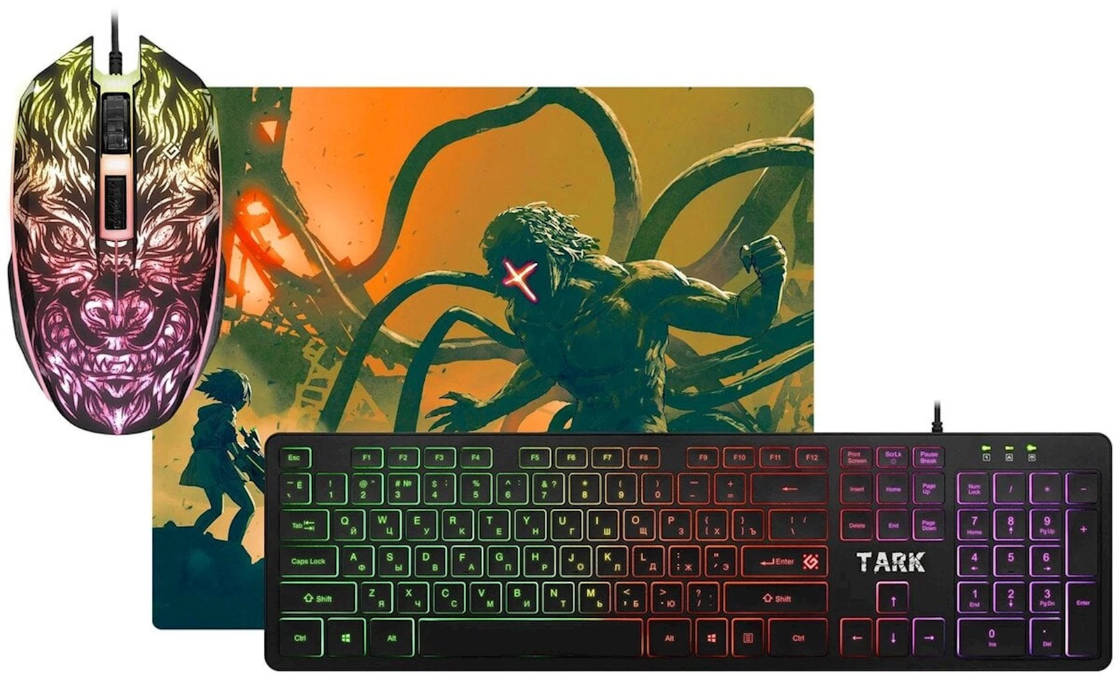 Dəst 3-ü 1-də (klaviatura, kompüter siçanı, siçan üçün altlıq) Defender Tark C-779 Gaming combo