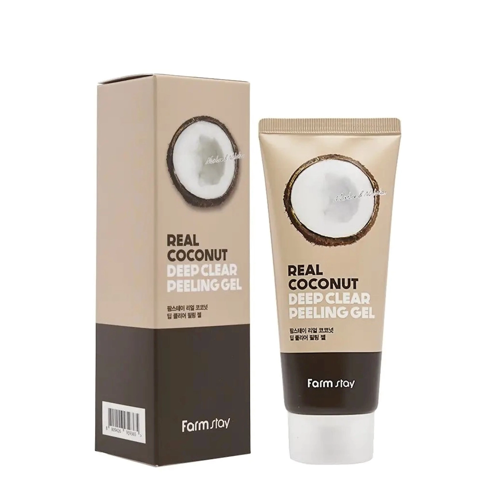 Kokos ekstraktı ilə üz üçün pilinq-gel FarmStay Real Coconut Deep Clear, 100 ml