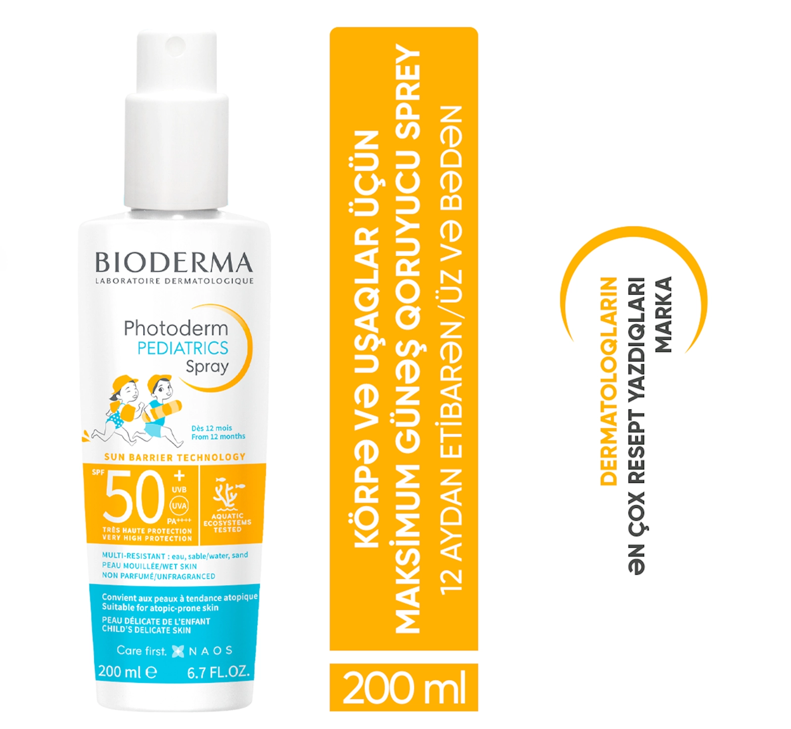 Günəşdən qoruyucu sprey Bioderma Photoderm Pediatrics Spray SPF50+ 200 ml