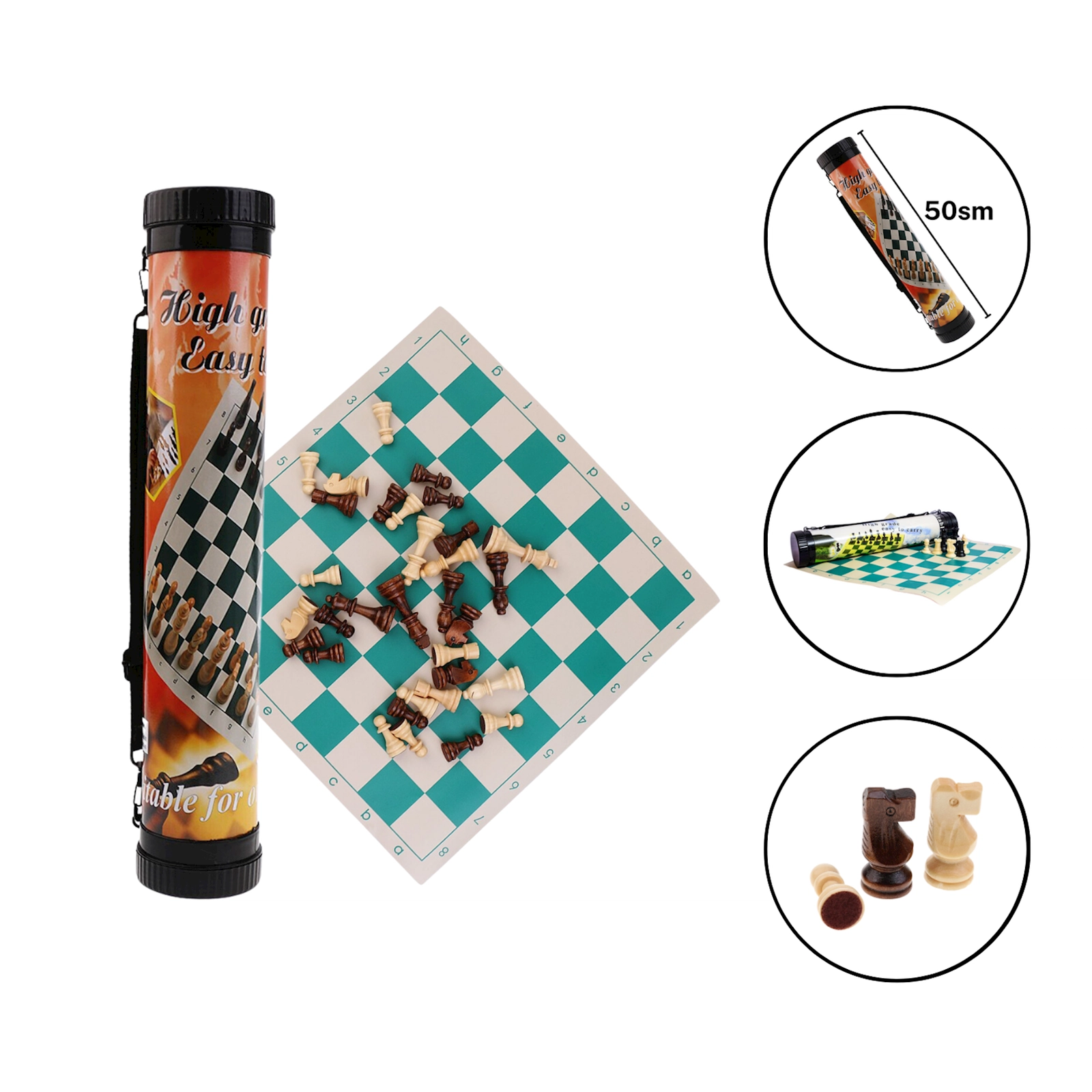 Şahmat High Quality 1708/2, plastik/PVC, 50x50x50 sm