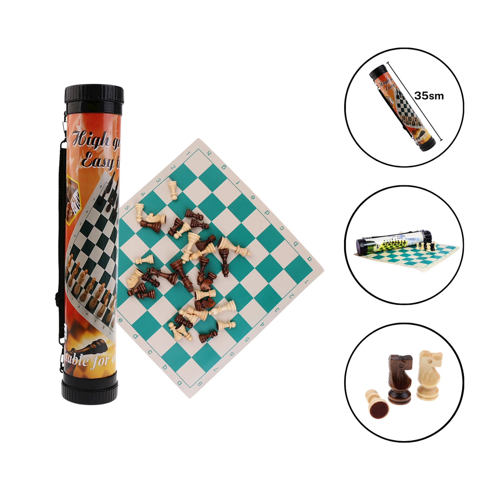 Şahmat High Quality 1707/2, plastik/PVC, 35x35x35 sm