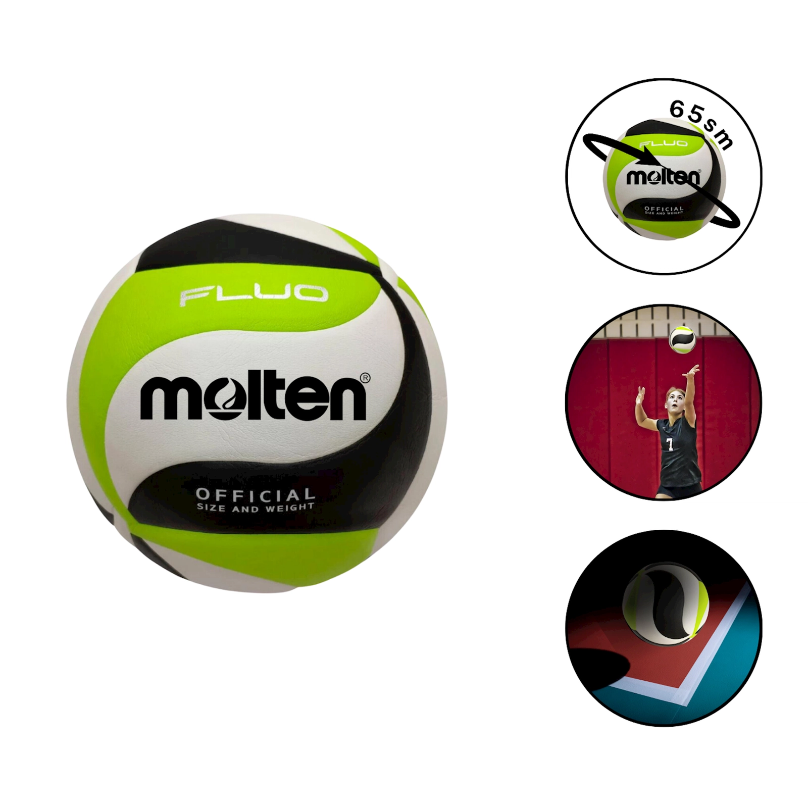 Voleybol topu Mikasa Molten V5M4500, yaşıl, 65 sm