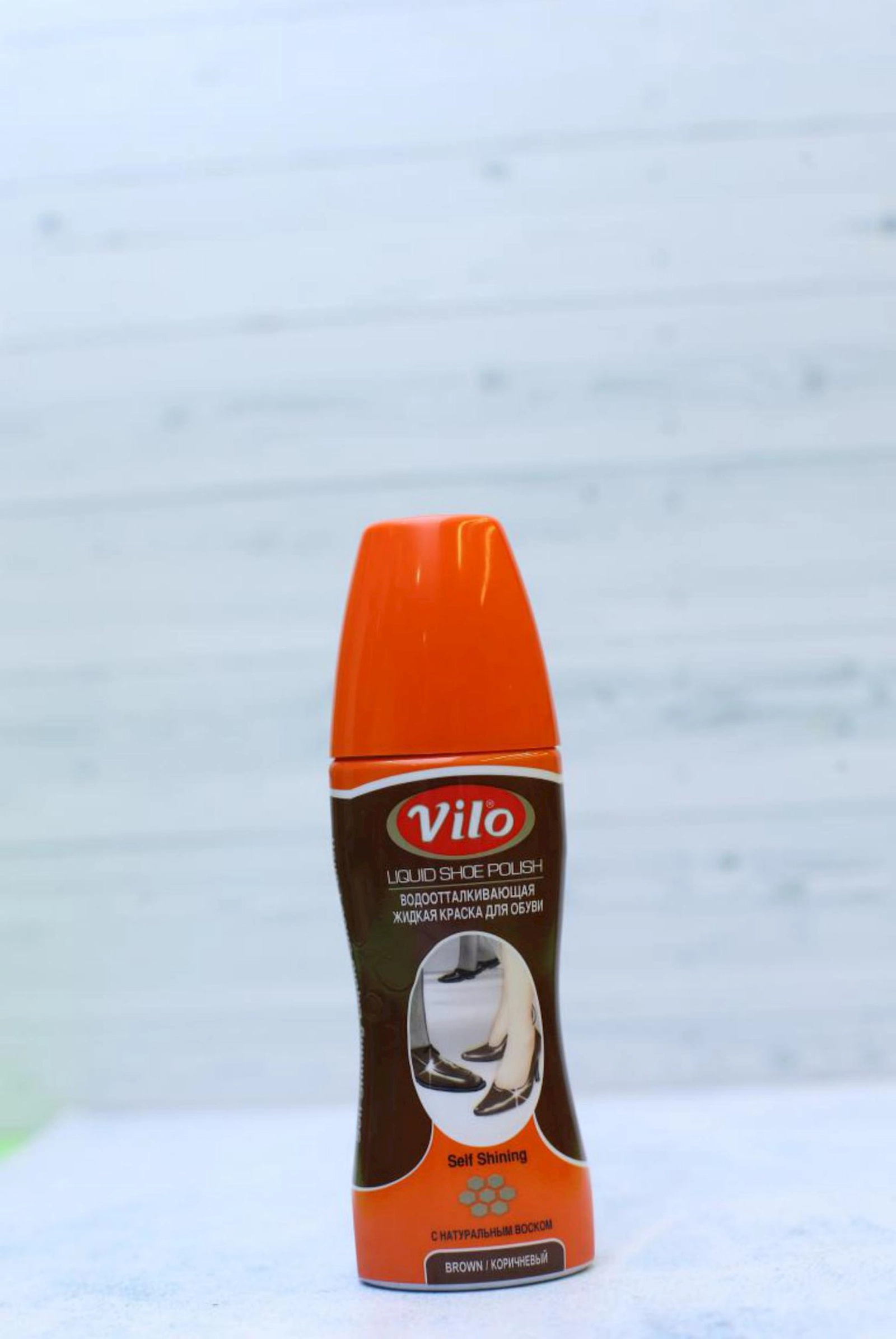 Zərif dəridən olan ayaqqabı üçün boya Vilo, qəhvəyi, 80 ml