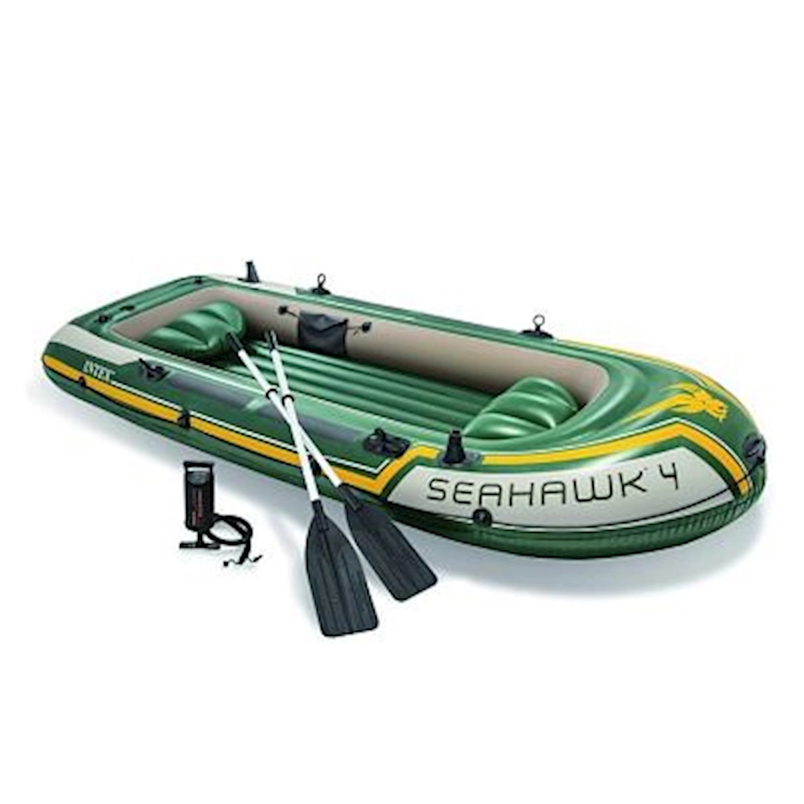 Şişmə qayıq Intex 68351 Seahawk 4, 351х145х48 sm, alüminium avarlar 137 sm, 480 kq qədər