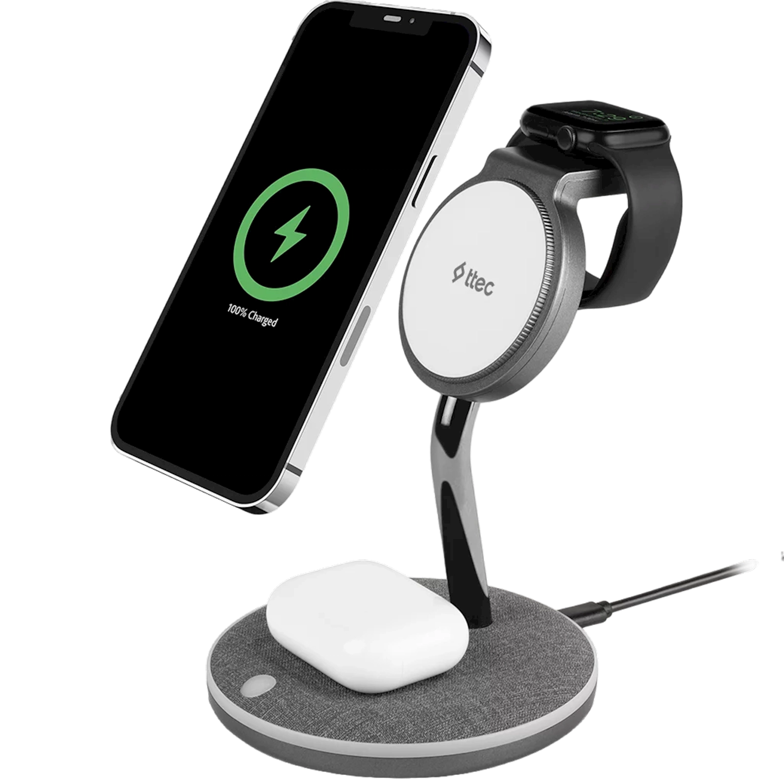Simsiz enerji toplama cihazı Ttec AirCharger Trio M 3-in-1 with Magsafe (2KS20)