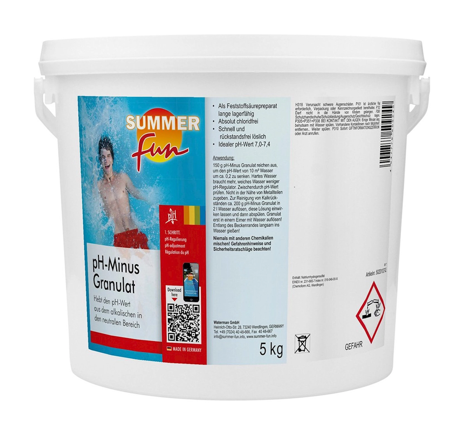 PH səviyyəsinin korreksiyası Summer Fun Minus Value Reducer, 5 kq