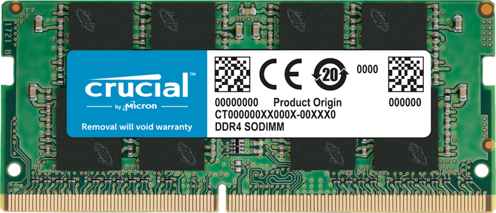 Operativ yaddaş Crucial 8GB DDR4 3200 MHz PC4-25600 SODIMM (CT8G4SFS632A)