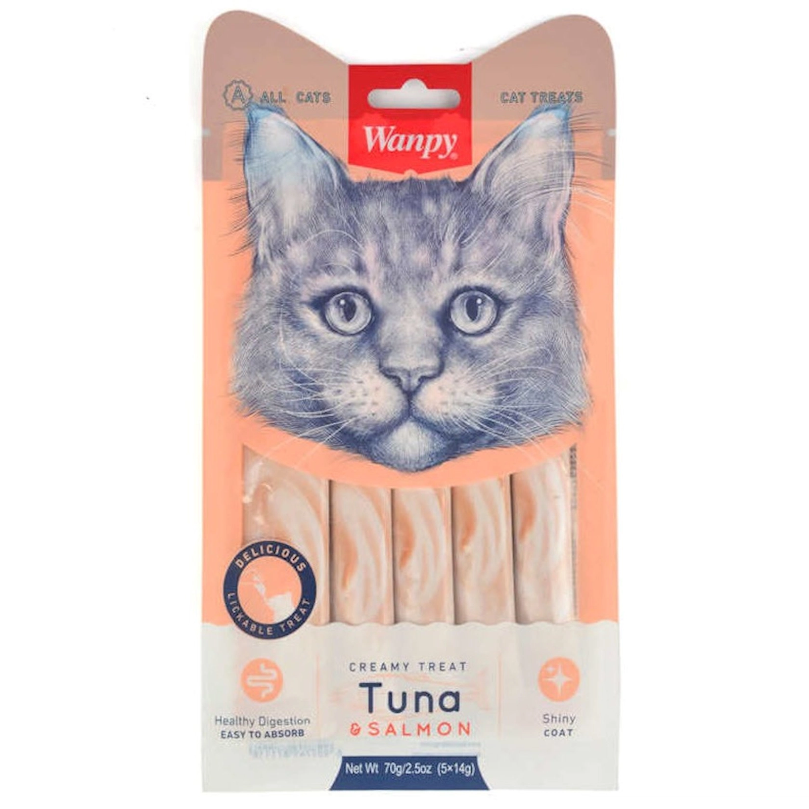 Məzə Wanpy Creamy Treat pişiklər üçün, tuna qızılbalıq ilə, 70 q